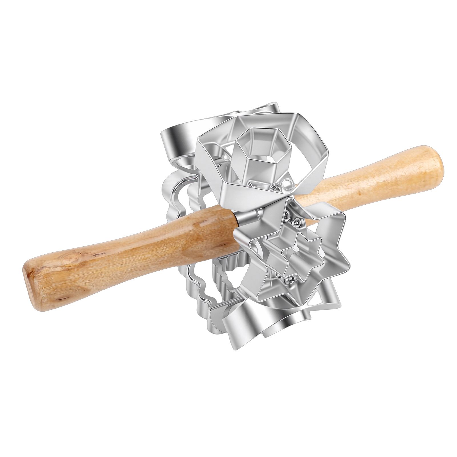 Donut Cutter Roller Baking Mold with Rolling Pin Aluminum Alloy Kitchen view 6