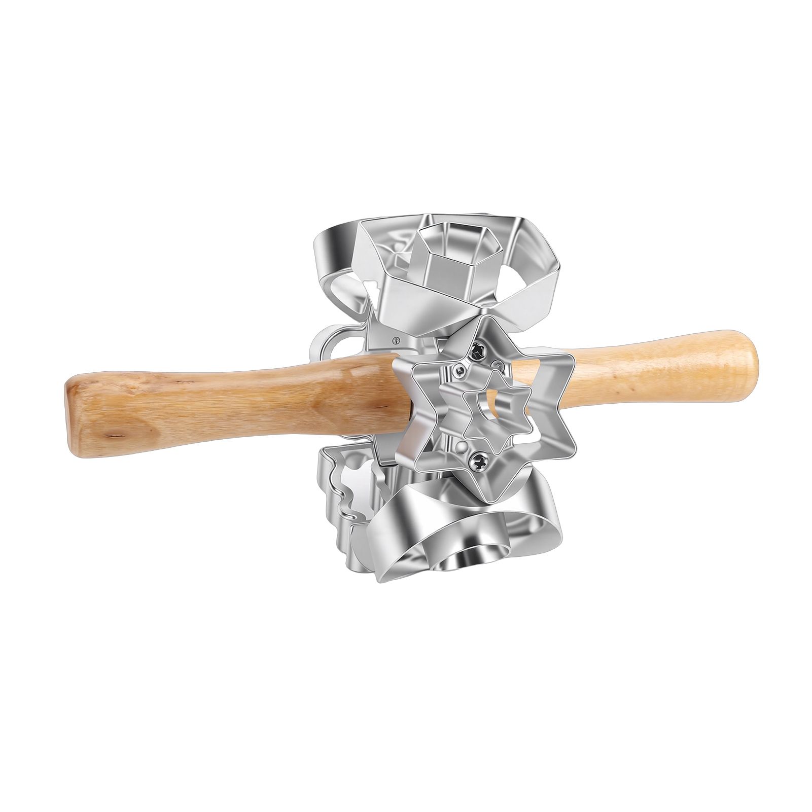 Donut Cutter Roller Baking Mold with Rolling Pin Aluminum Alloy Kitchen view 8