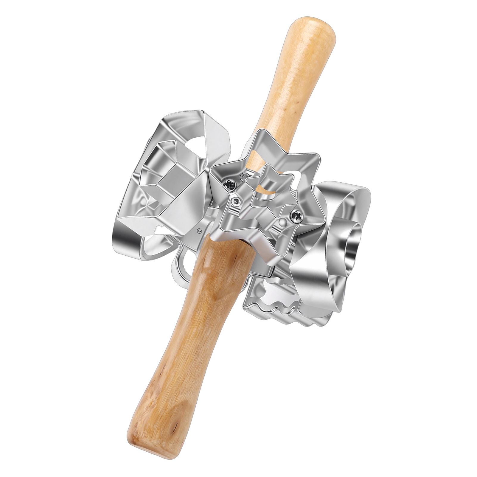 Donut Cutter Roller Baking Mold with Rolling Pin Aluminum Alloy Kitchen view 12