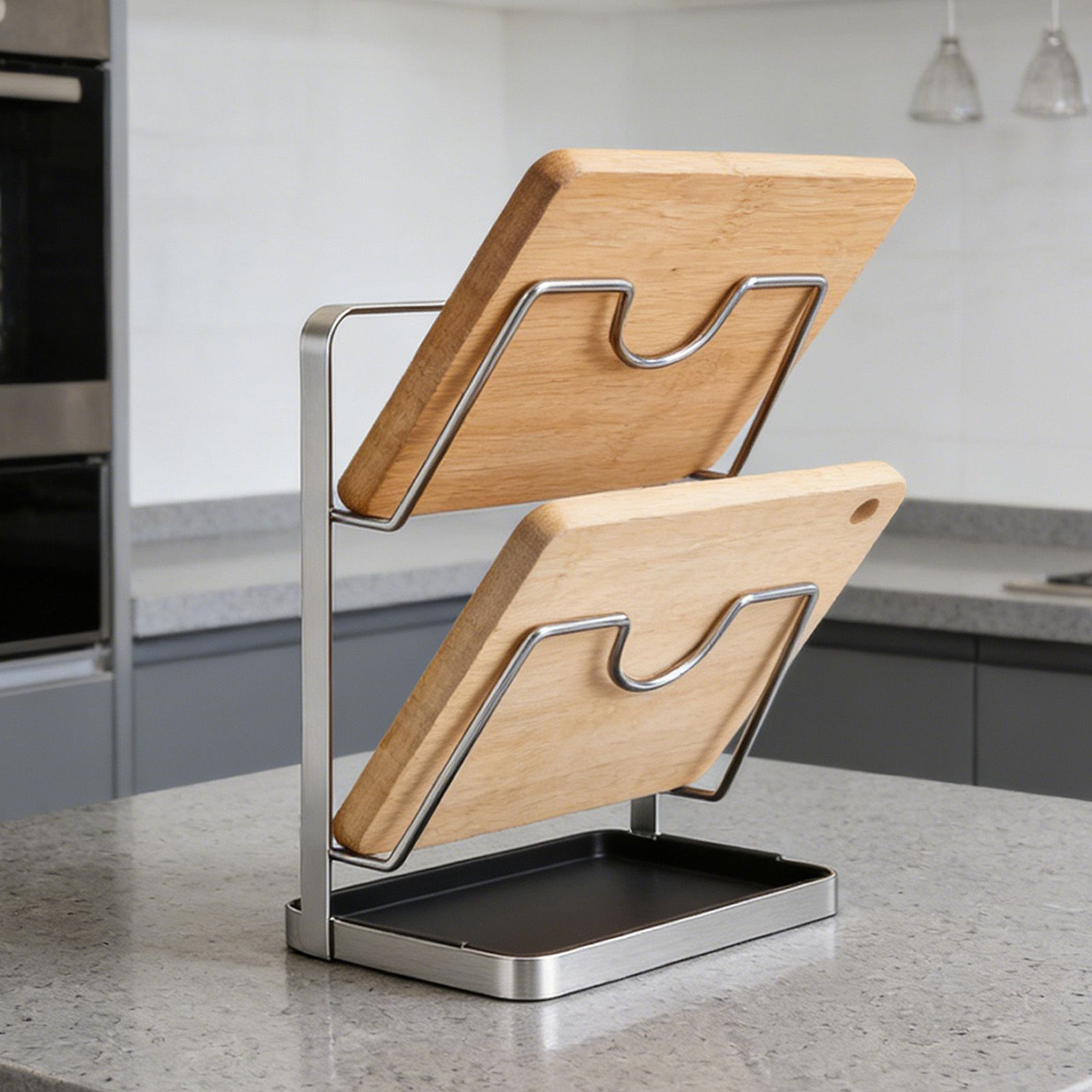 Countertop Pot Lid Holder Stainless Steel Cutting Board Organizer Pot Pan Lids view 11
