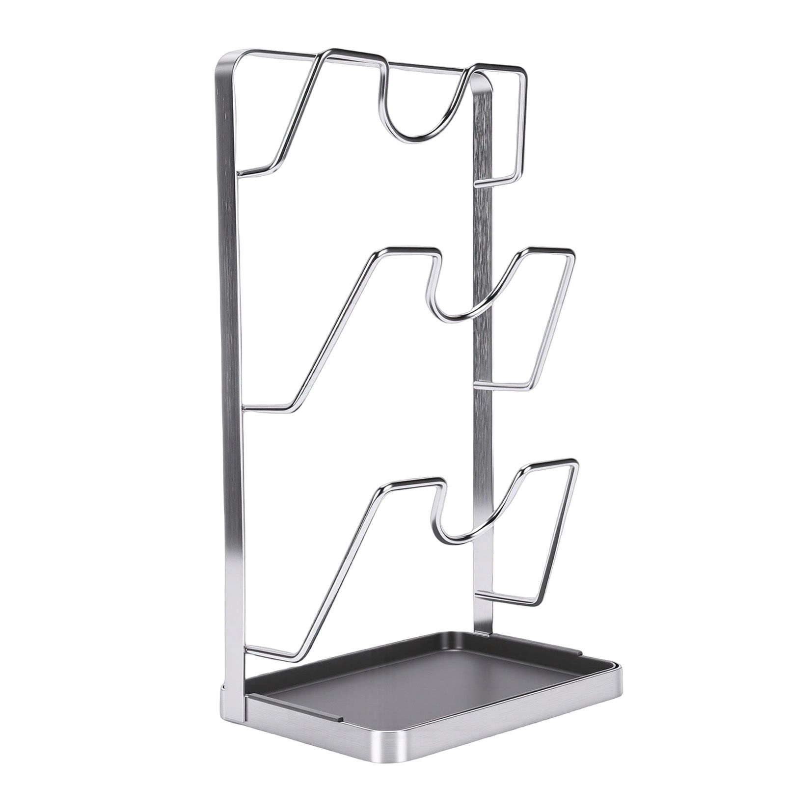 Countertop Pot Lid Holder Stainless Steel Cutting Board Organizer Pot Pan Lids view 3