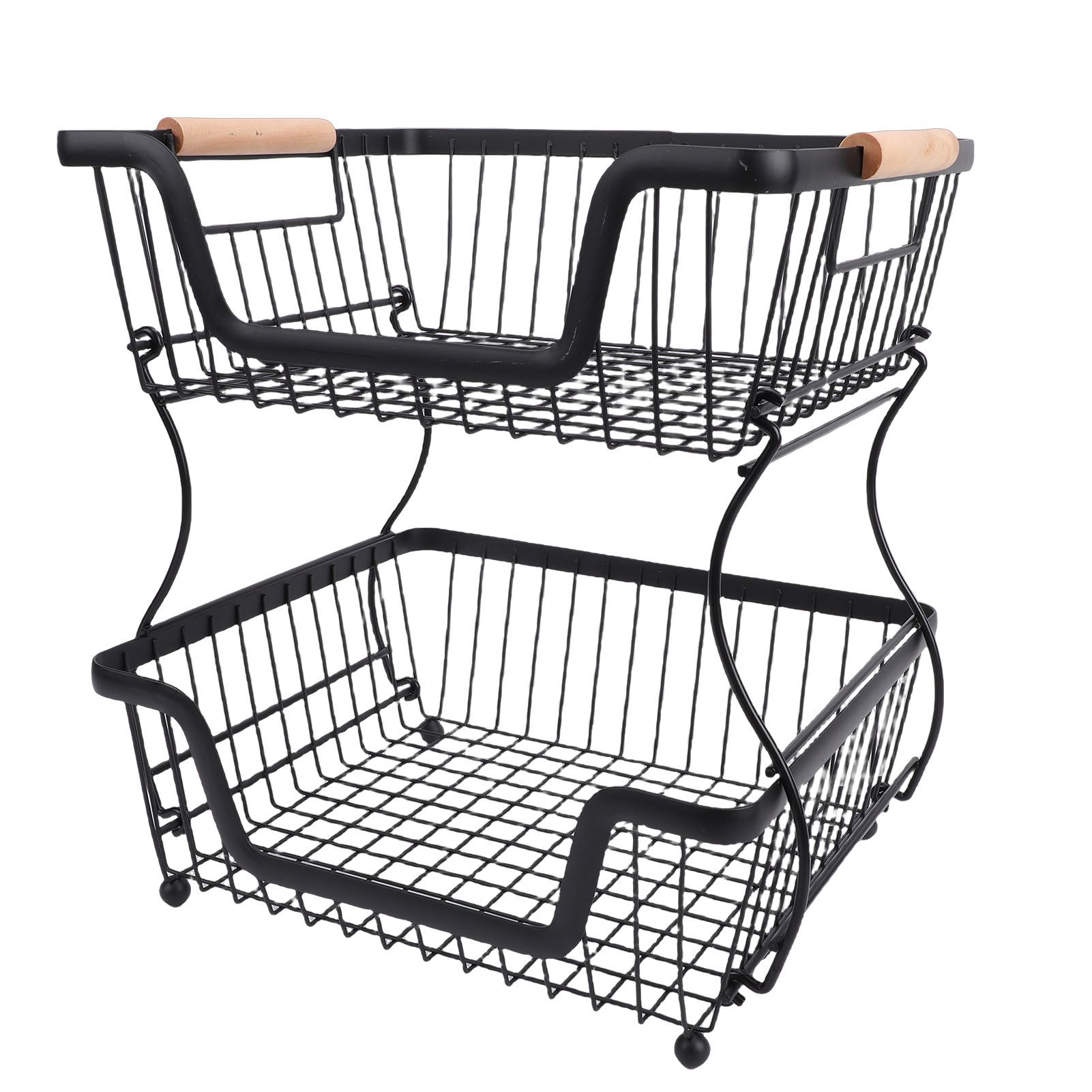 2 Tier Fruit Basket for Kitchen Counter Countertop Metal Bread Basket with view 10