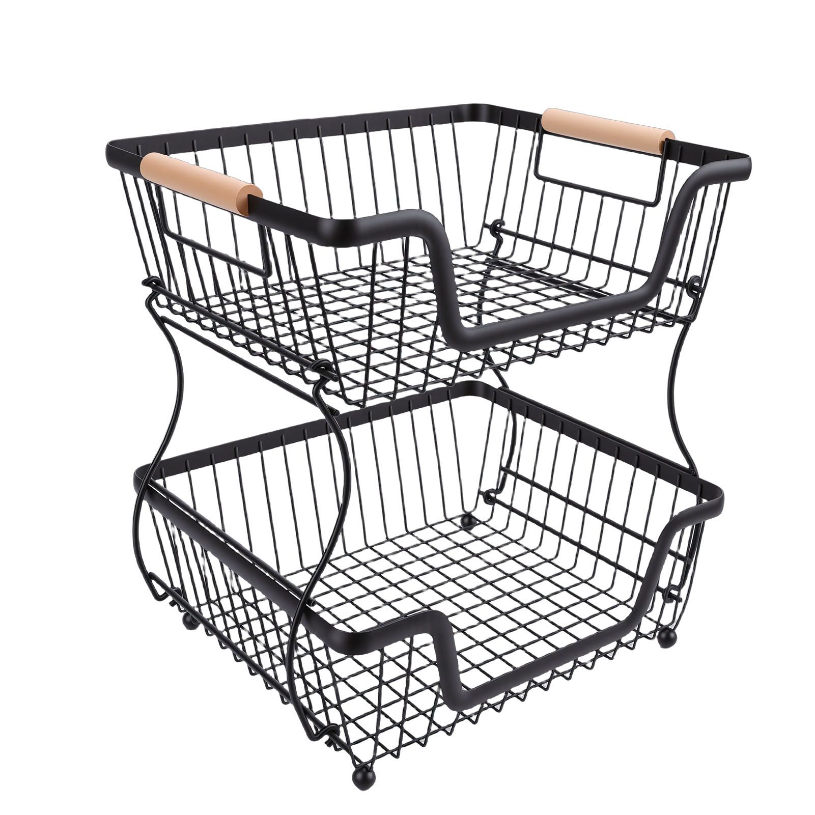 2 Tier Fruit Basket for Kitchen Counter Countertop Metal Bread Basket with view 11