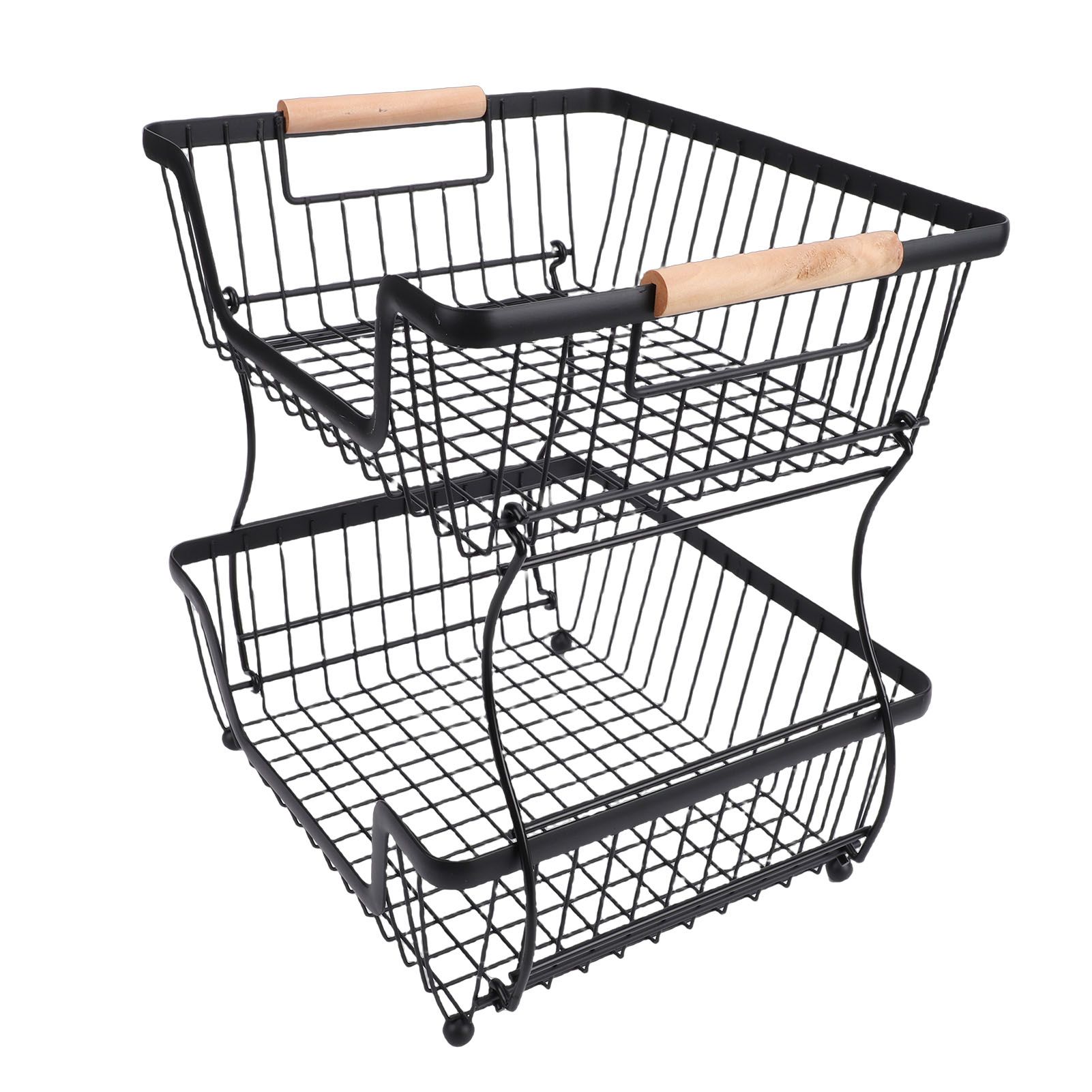 2 Tier Fruit Basket for Kitchen Counter Countertop Metal Bread Basket with view 12