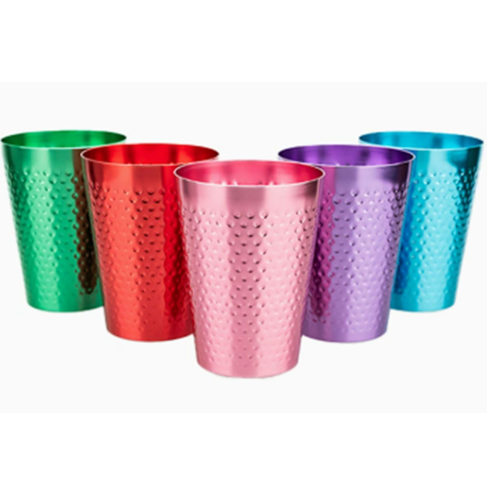 Metal Cups 5 Colors Reusable Lightweight Food Grade Aluminum Hammered Cups for view 6