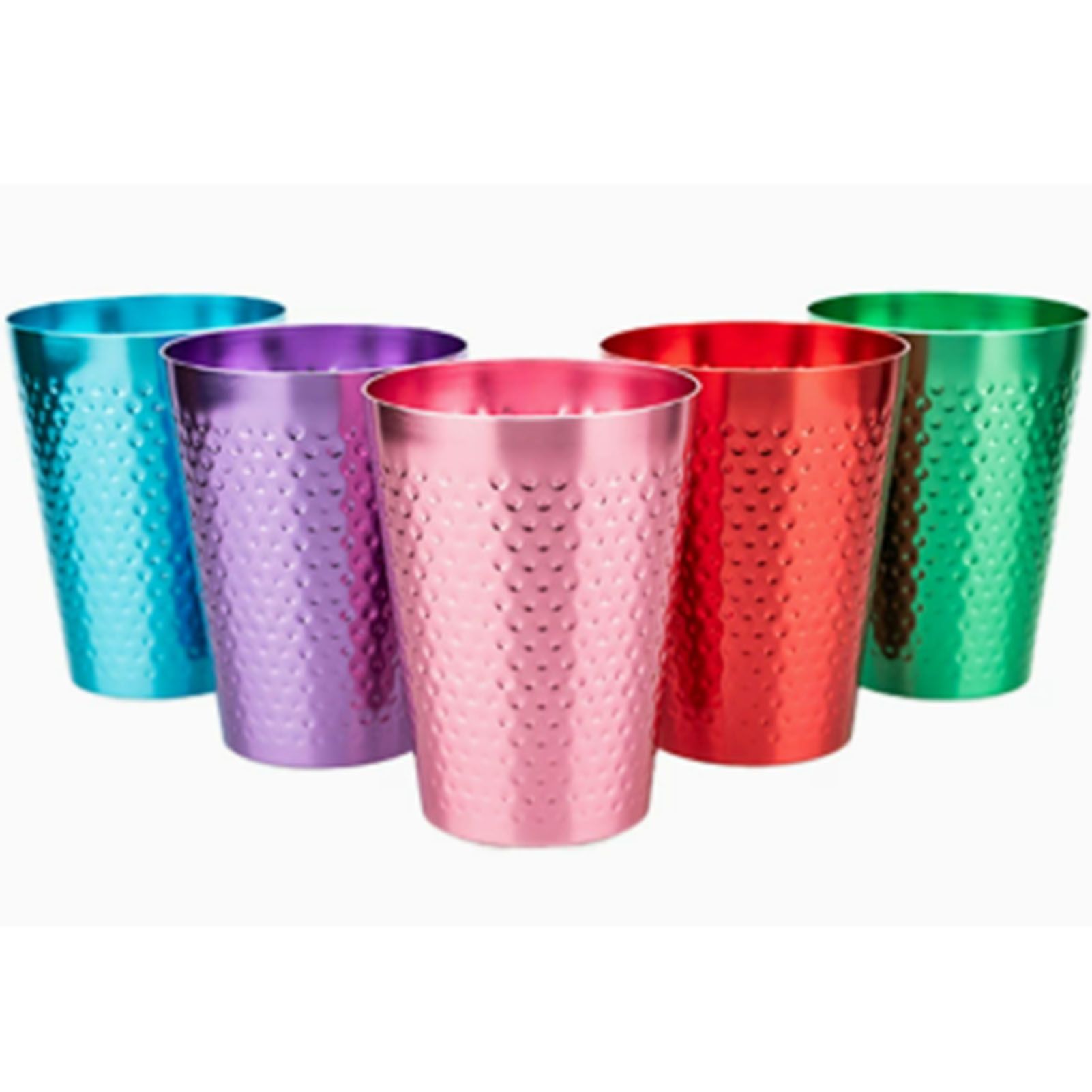 Metal Cups 5 Colors Reusable Lightweight Food Grade Aluminum Hammered Cups for view 7