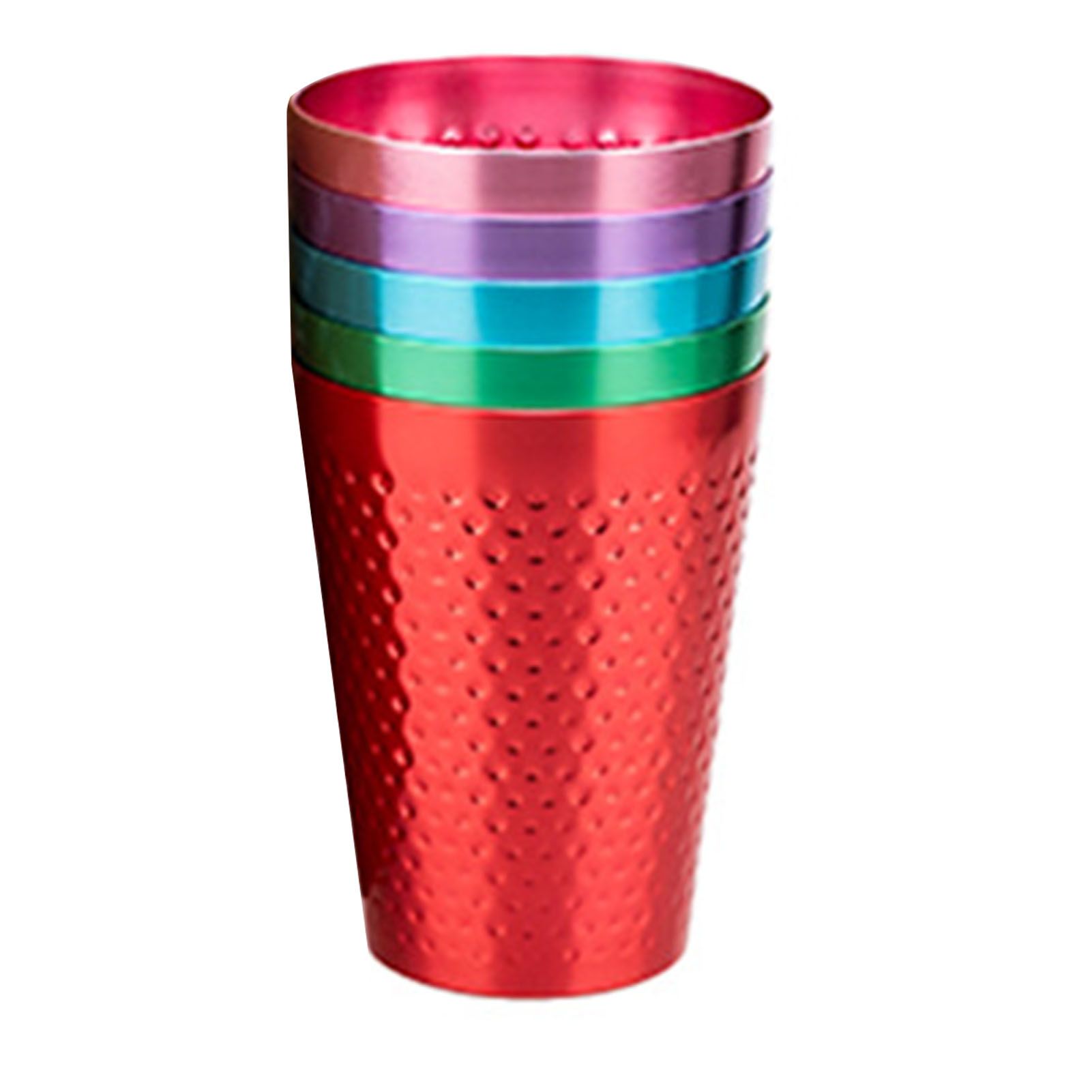 Metal Cups 5 Colors Reusable Lightweight Food Grade Aluminum Hammered Cups for view 8