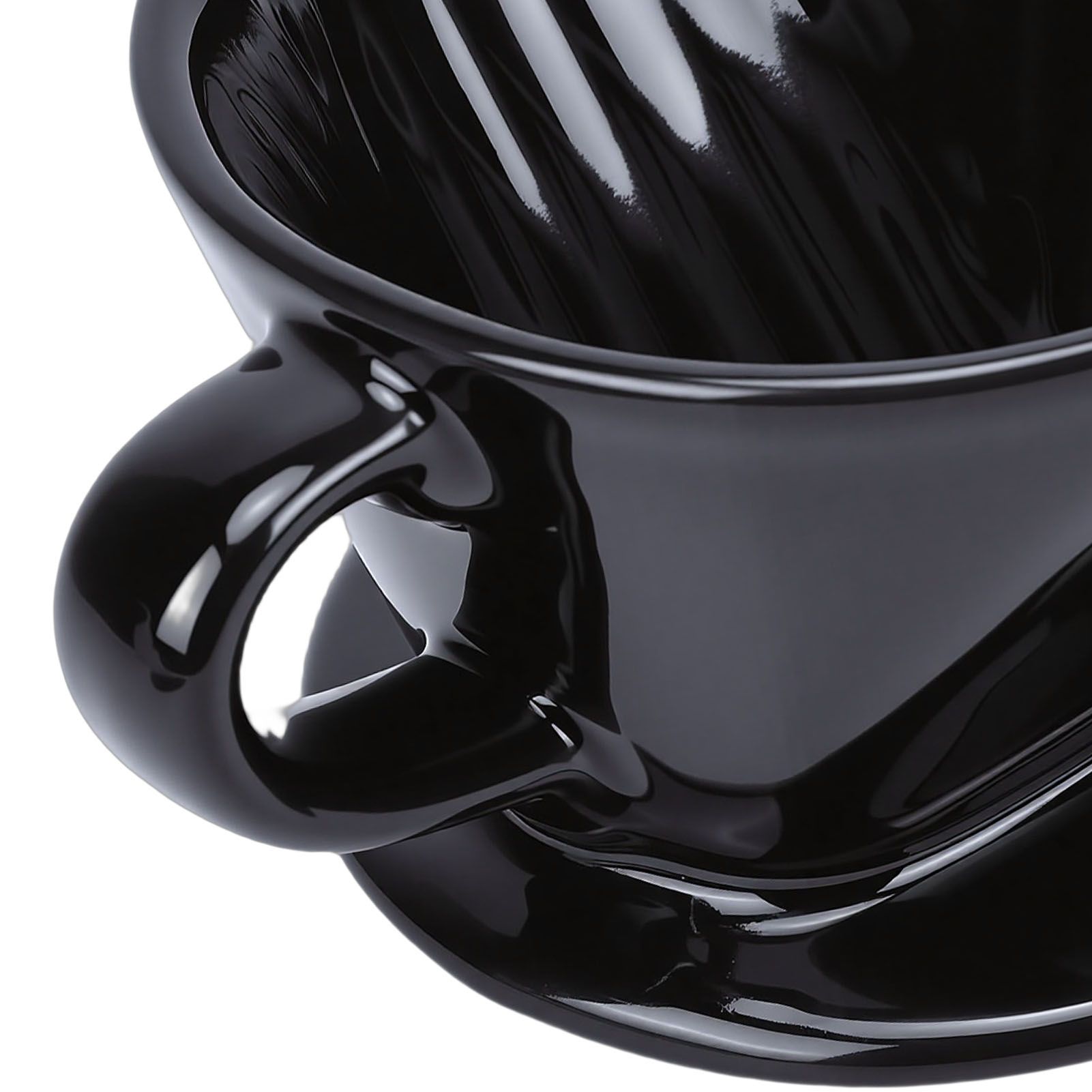 Ceramic Pour Over Coffee Dripper 3 Hole V Shape Manual Brew Maker Ceramic view 2