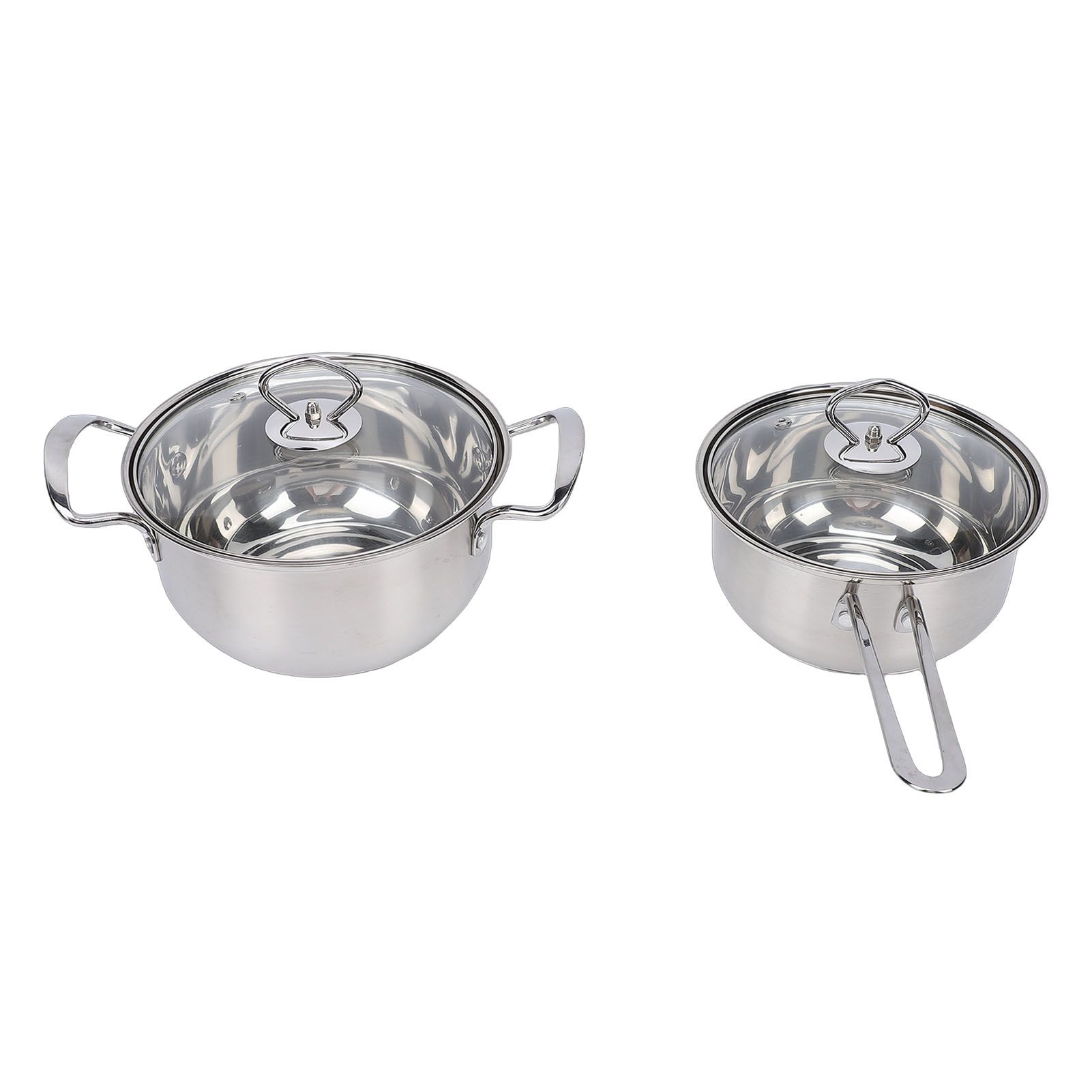 Cooking Pots Set Stainless Steel Milk Pot and Double Handle Soup Pot with Lids view 8