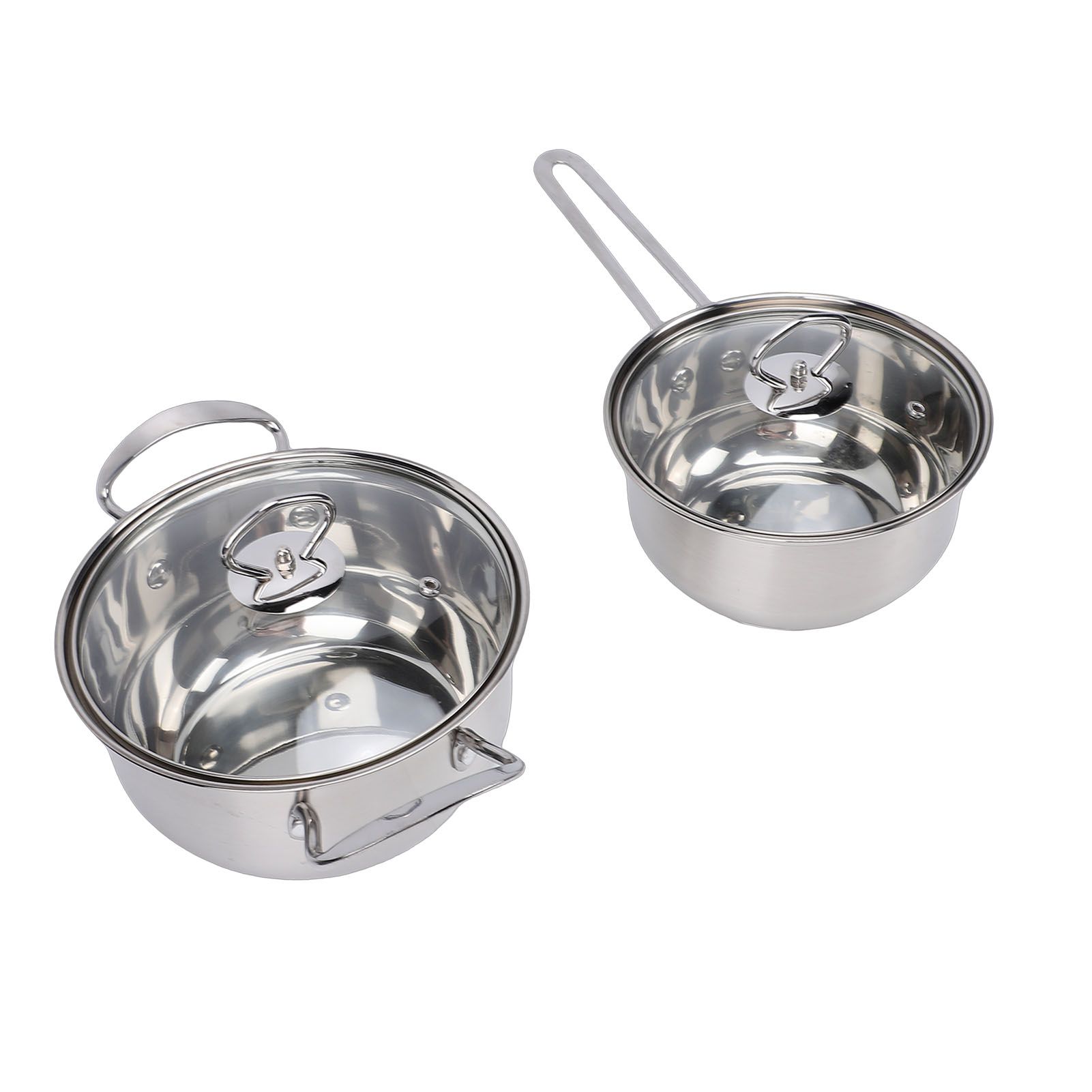 Cooking Pots Set Stainless Steel Milk Pot and Double Handle Soup Pot with Lids view 12