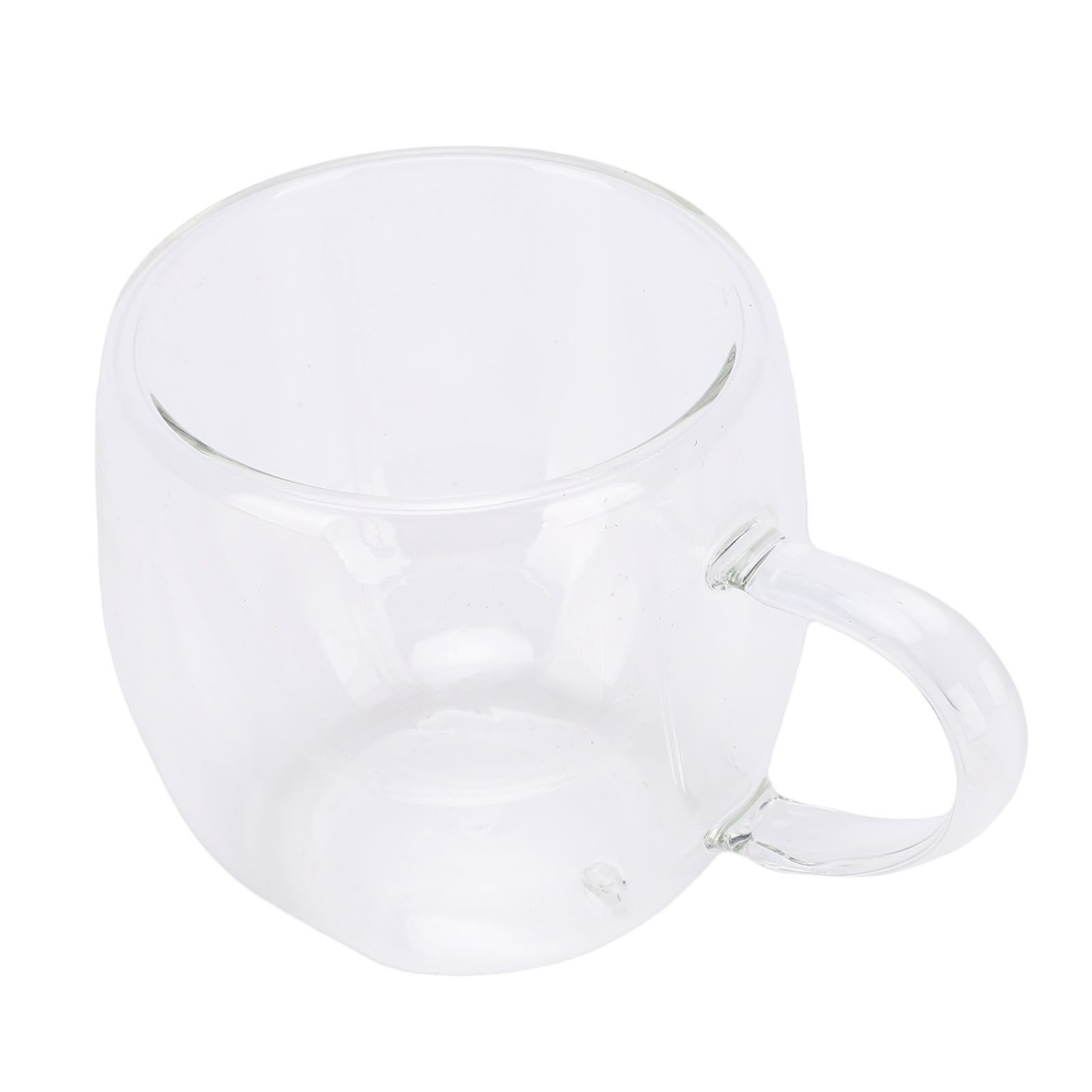 6Pcs Double Wall Glass Coffee Mugs Set Clear Insulated with Handle Egg Shaped view 5