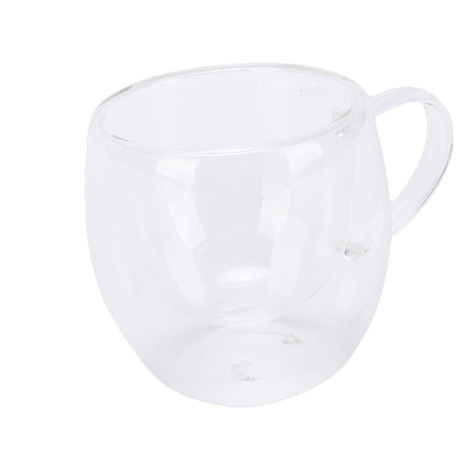 6Pcs Double Wall Glass Coffee Mugs Set Clear Insulated with Handle Egg Shaped view 7