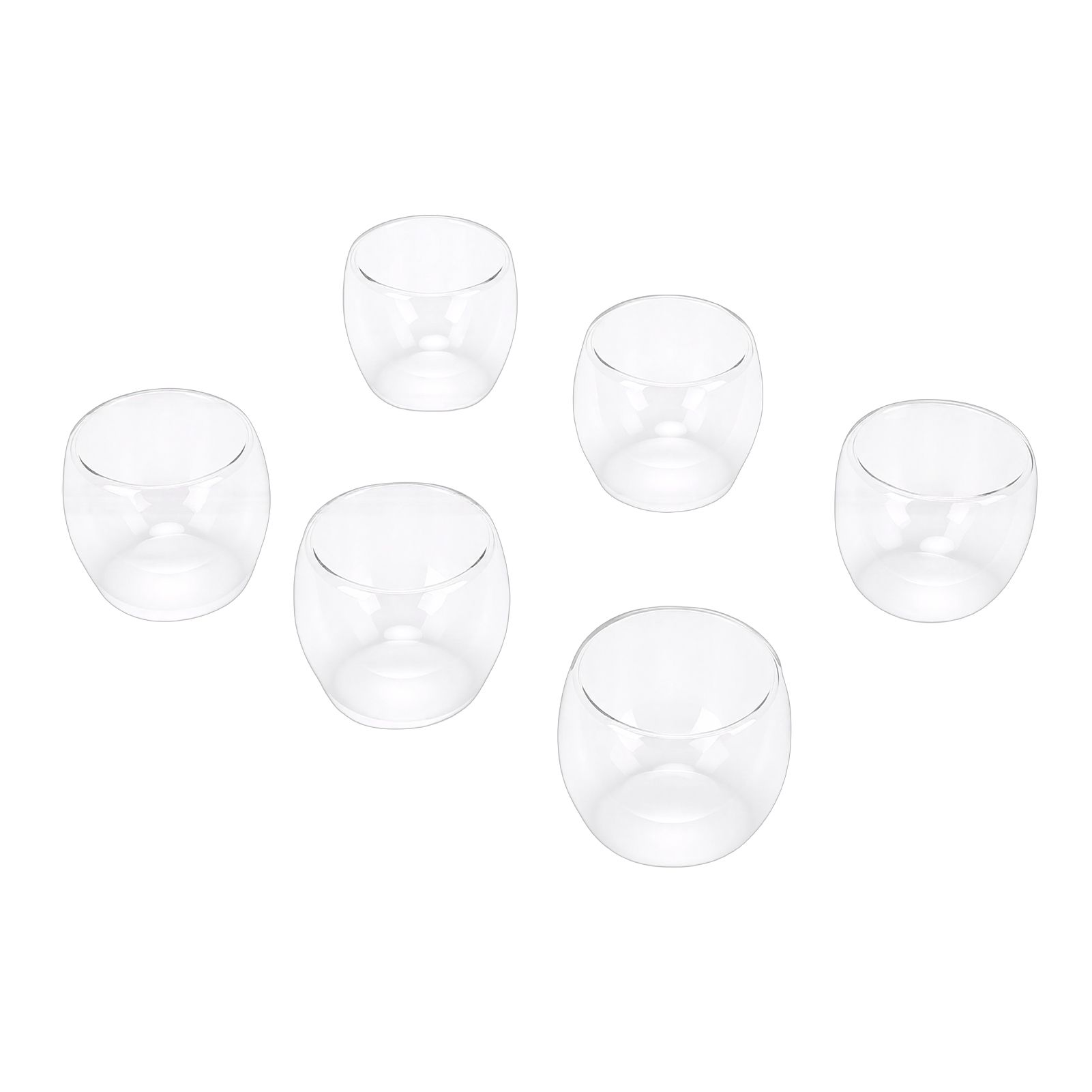 6pcs Double Walled Coffee Cups Egg Shape Insulated Double Walled Glasses for view 6