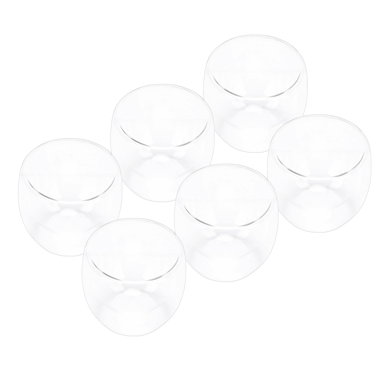 6pcs Double Walled Coffee Cups Egg Shape Insulated Double Walled Glasses for view 11