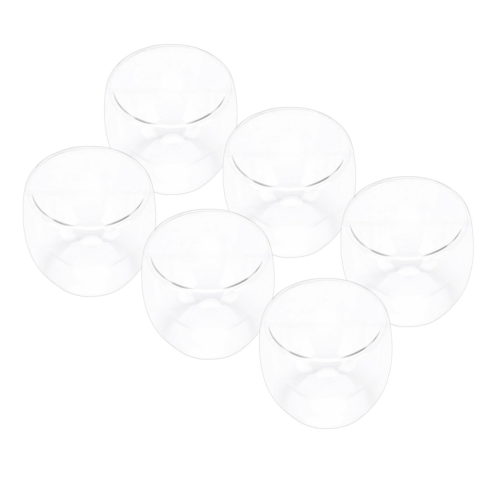 6pcs Double Walled Coffee Cups Egg Shape Insulated Double Walled Glasses for view 12
