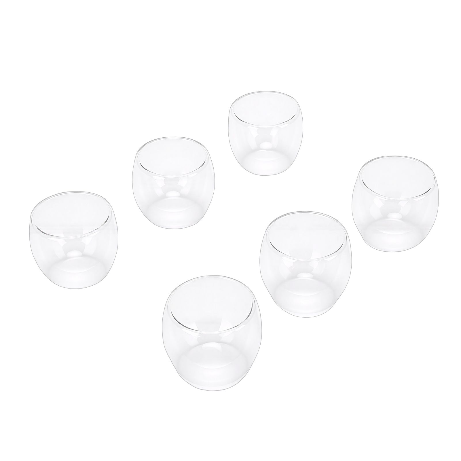 6pcs Double Walled Coffee Cups Egg Shape Insulated Double Walled Glasses for view 4