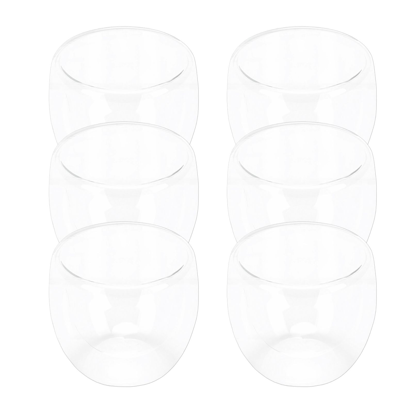 6pcs Double Walled Coffee Cups Egg Shape Insulated Double Walled Glasses for view 10