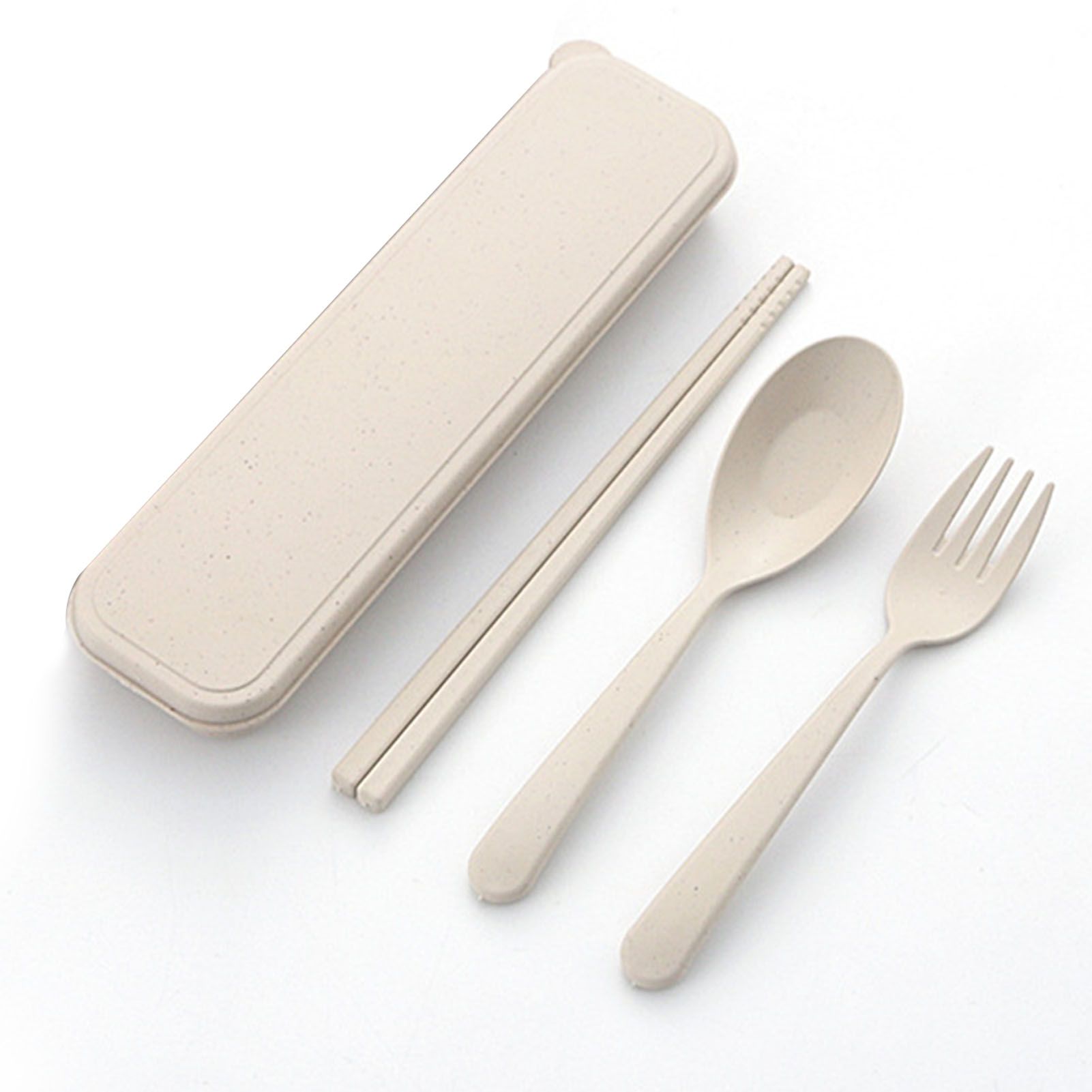 Travel Utensils with Case Wheat Stalk Reusable Portable Camping Cutlery Fork