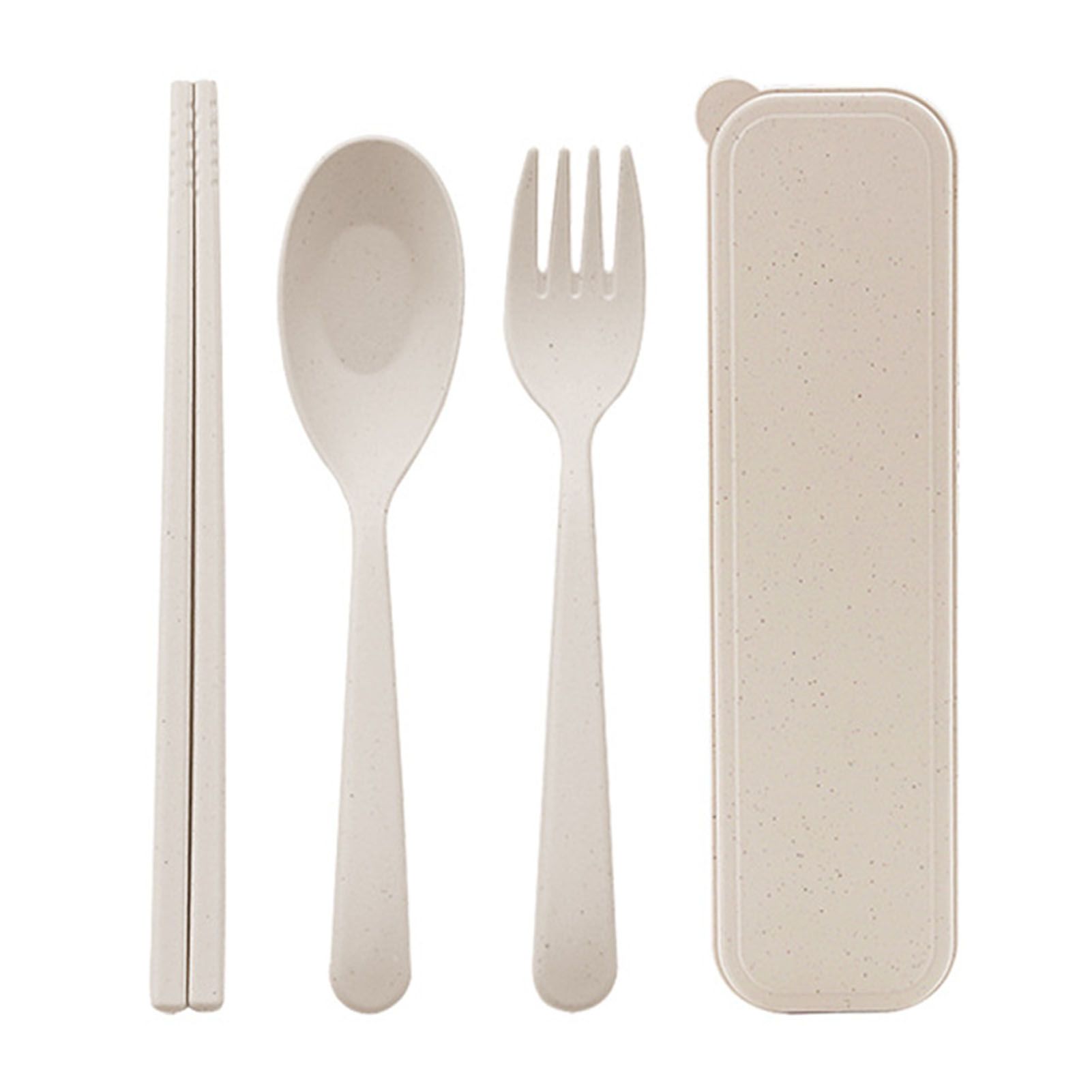 Travel Utensils with Case Wheat Stalk Reusable Portable Camping Cutlery Fork view 4