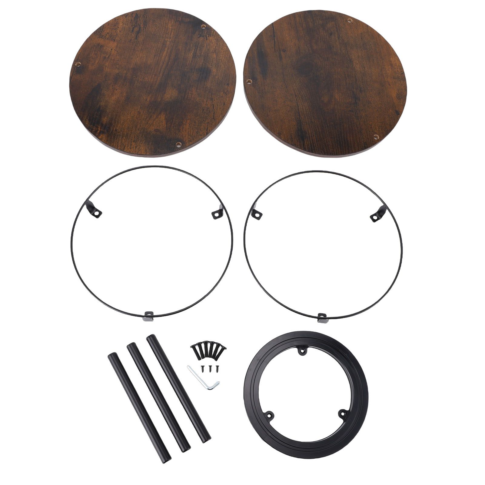 Turntable Seasoning Organizer Space Saving Wood 360° Rotating Seasoning Rack view 3