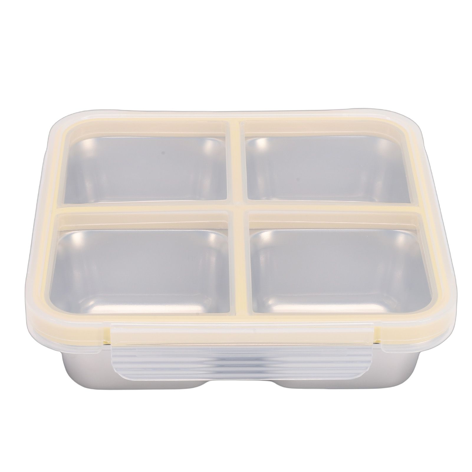 304 Stainless Steel Lunch Box 4 Compartment Divided Food Storage Container view 3