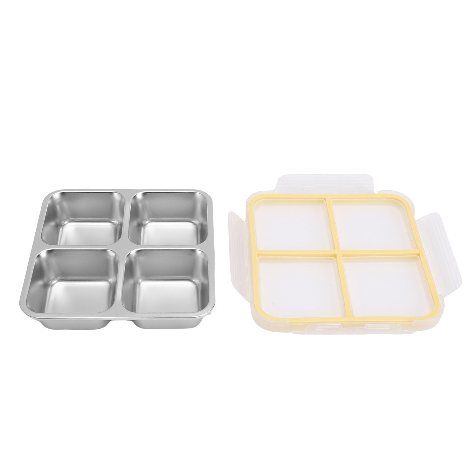 304 Stainless Steel Lunch Box 4 Compartment Divided Food Storage Container view 6