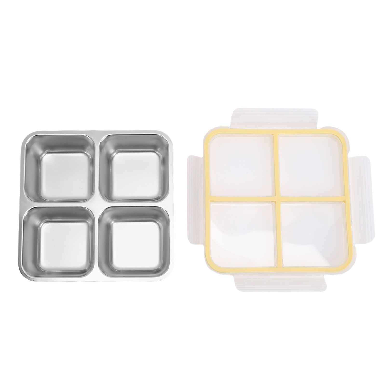 304 Stainless Steel Lunch Box 4 Compartment Divided Food Storage Container view 8