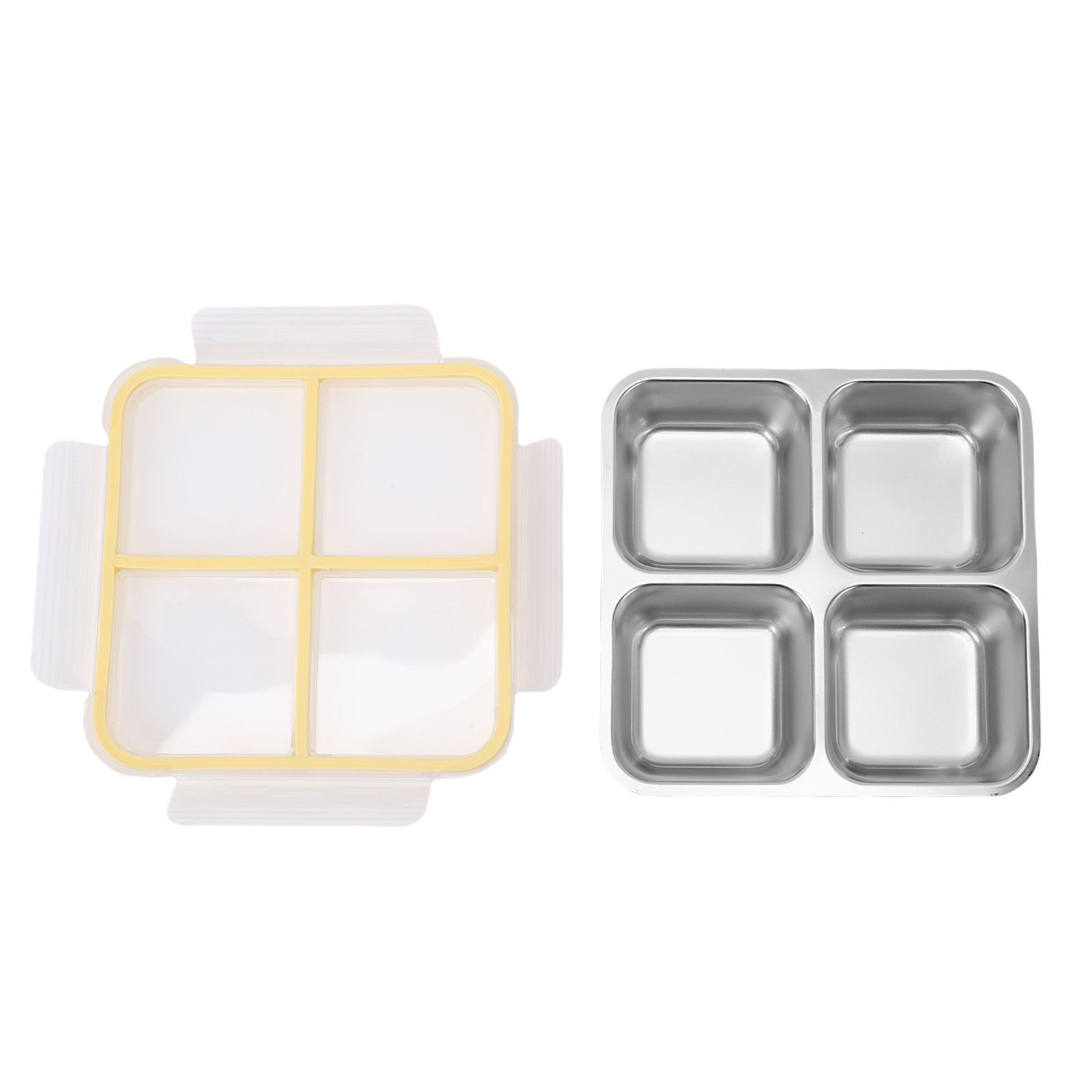 304 Stainless Steel Lunch Box 4 Compartment Divided Food Storage Container view 12