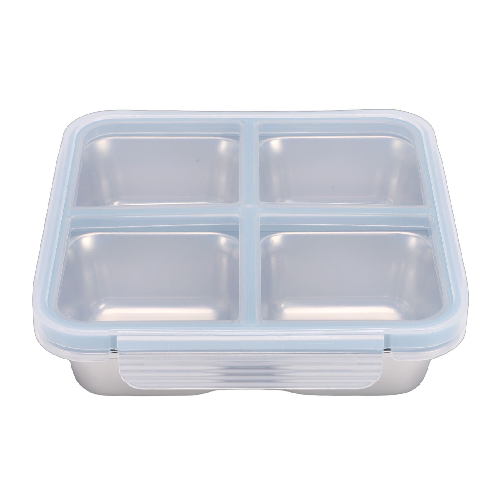 304 Stainless Steel Lunch Box 4 Compartment Divided Food Storage Container view 3