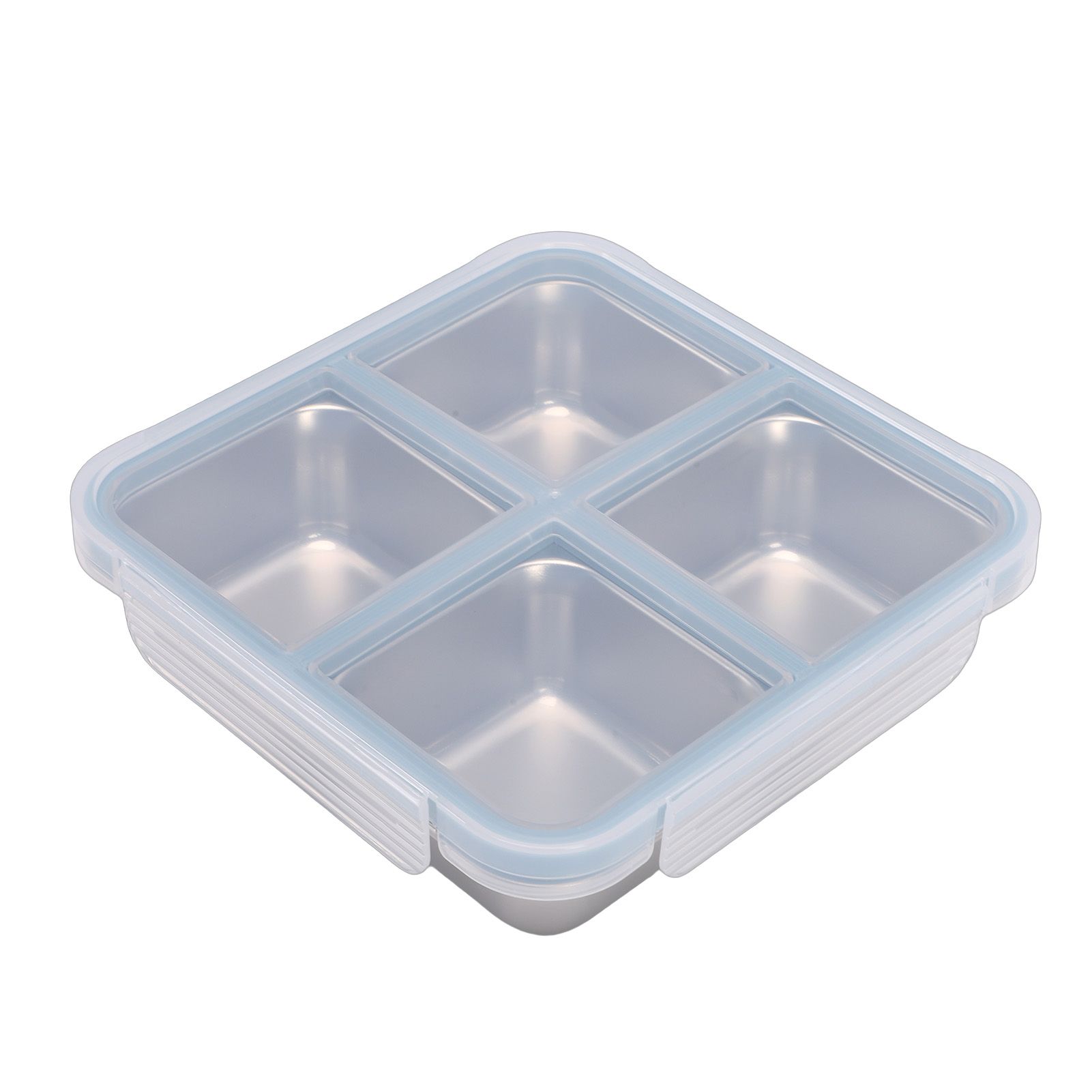 304 Stainless Steel Lunch Box 4 Compartment Divided Food Storage Container view 4