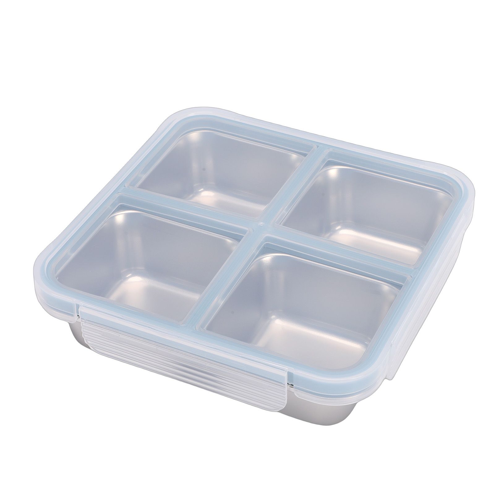 304 Stainless Steel Lunch Box 4 Compartment Divided Food Storage Container view 6