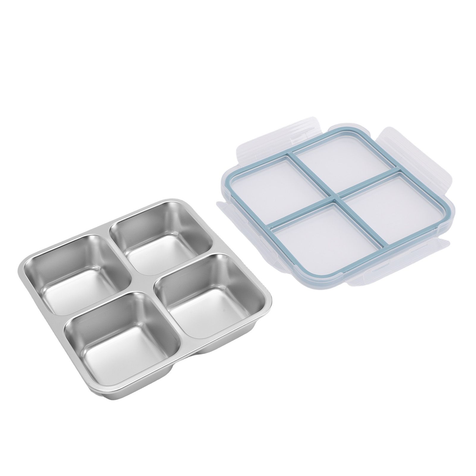 304 Stainless Steel Lunch Box 4 Compartment Divided Food Storage Container view 12