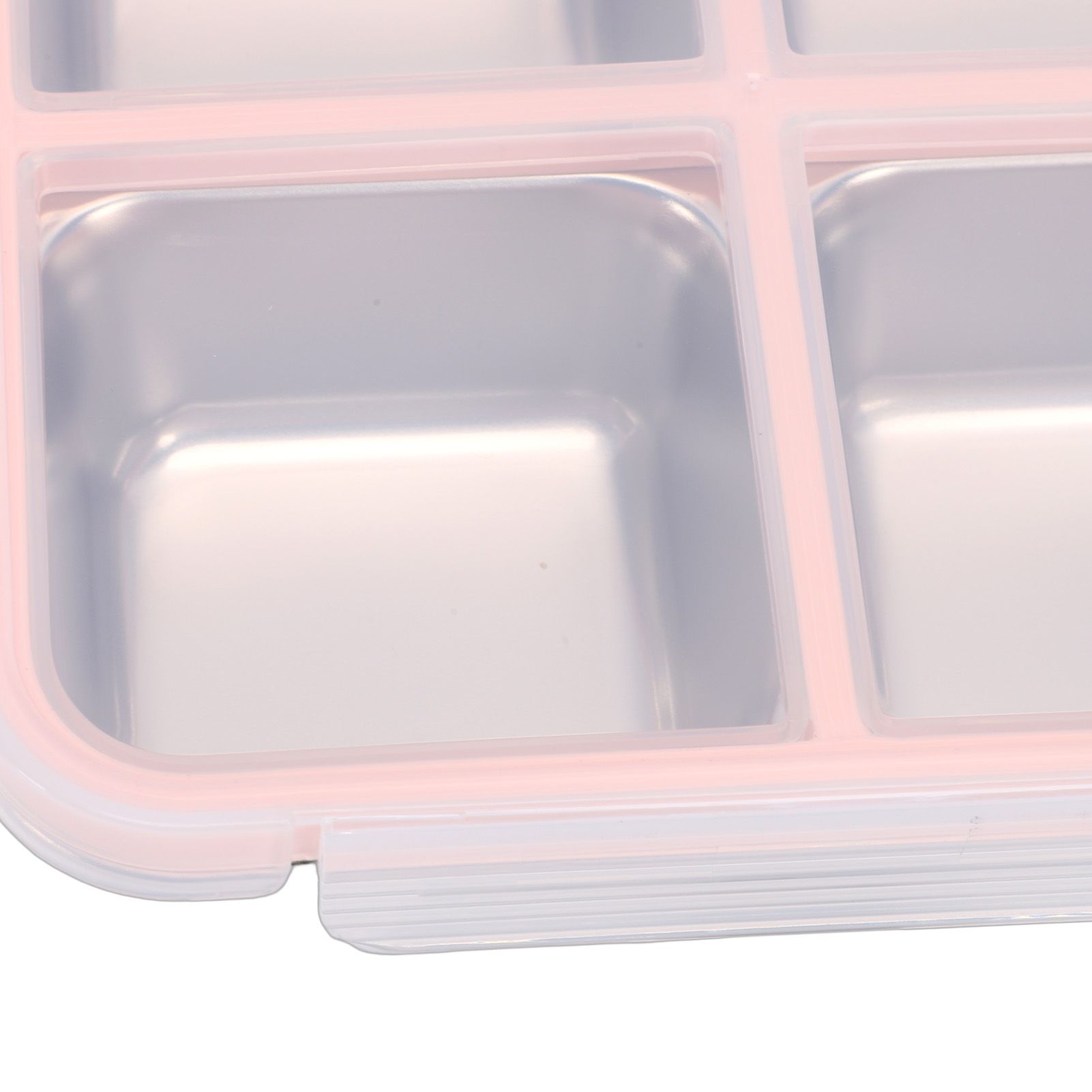 304 Stainless Steel Lunch Box 4 Compartment Divided Food Storage Container view 2