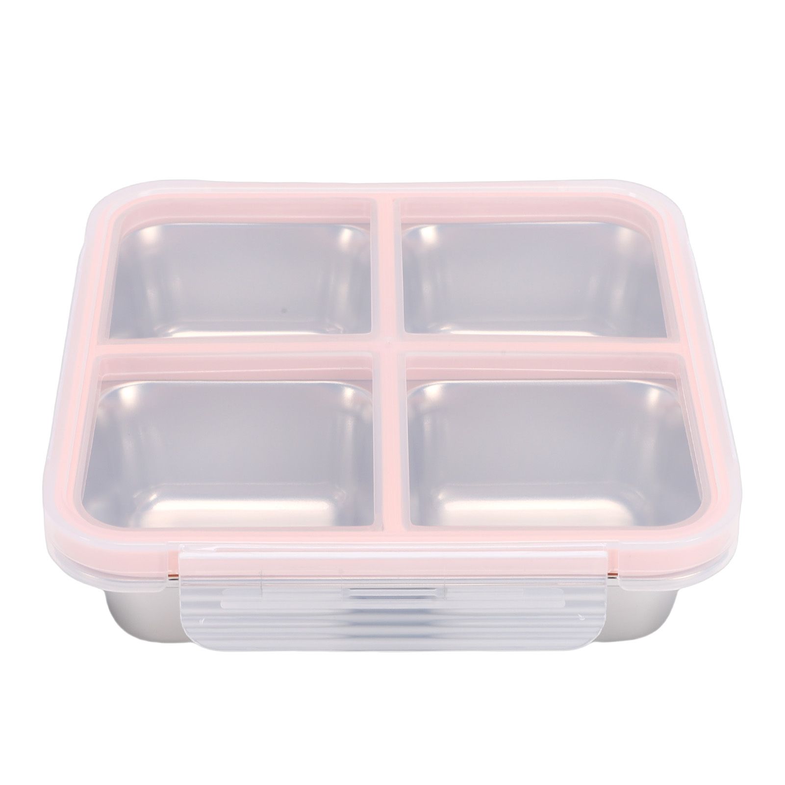 304 Stainless Steel Lunch Box 4 Compartment Divided Food Storage Container view 3