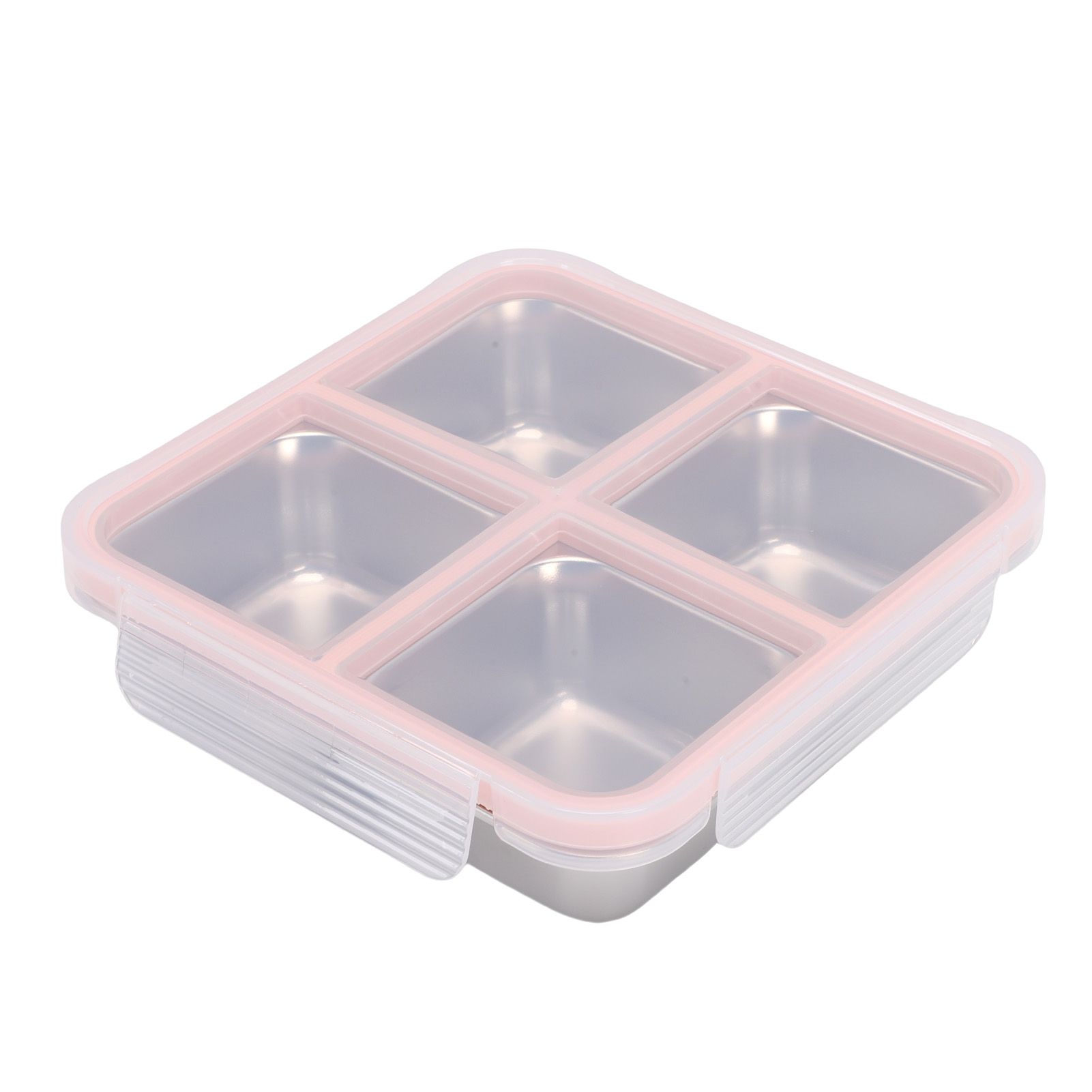 304 Stainless Steel Lunch Box 4 Compartment Divided Food Storage Container view 4