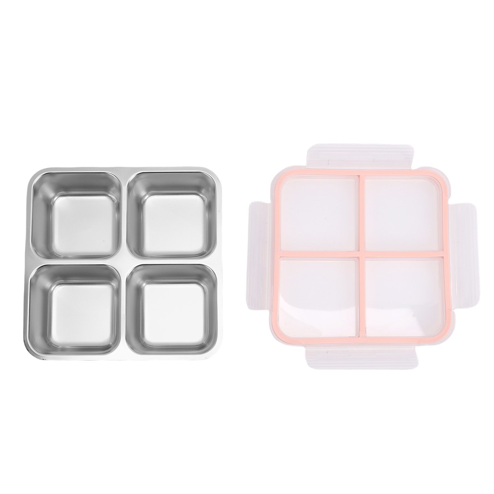304 Stainless Steel Lunch Box 4 Compartment Divided Food Storage Container view 9
