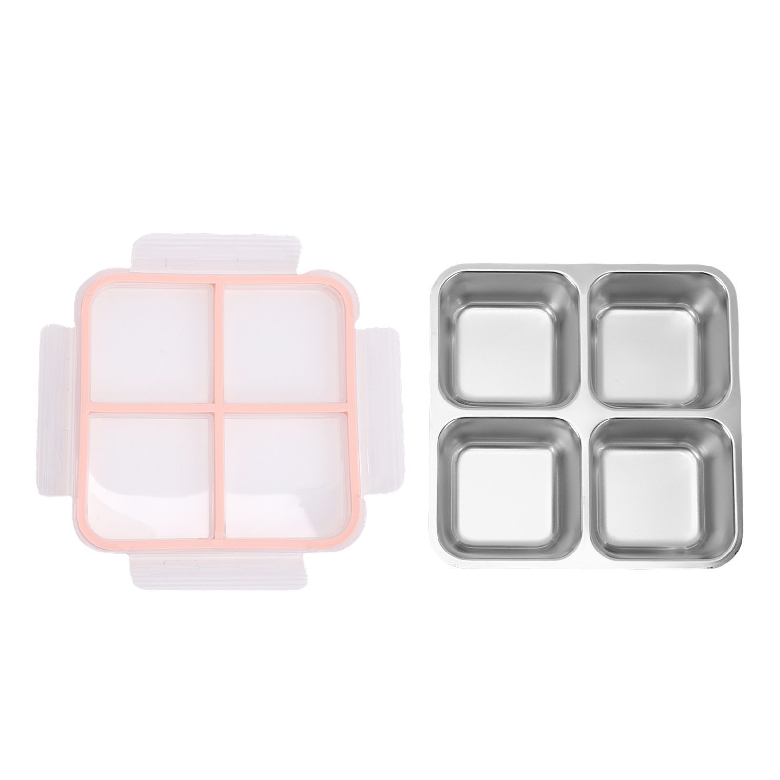 304 Stainless Steel Lunch Box 4 Compartment Divided Food Storage Container view 10