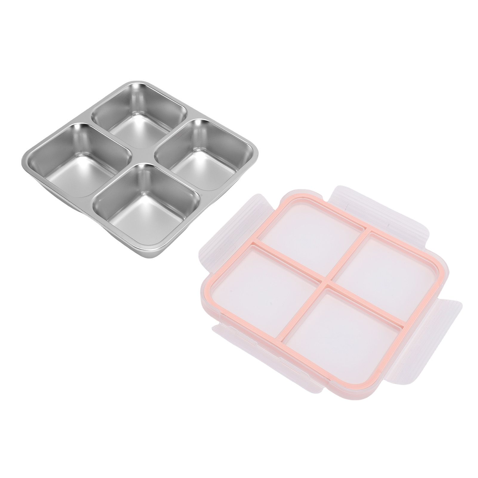 304 Stainless Steel Lunch Box 4 Compartment Divided Food Storage Container view 11