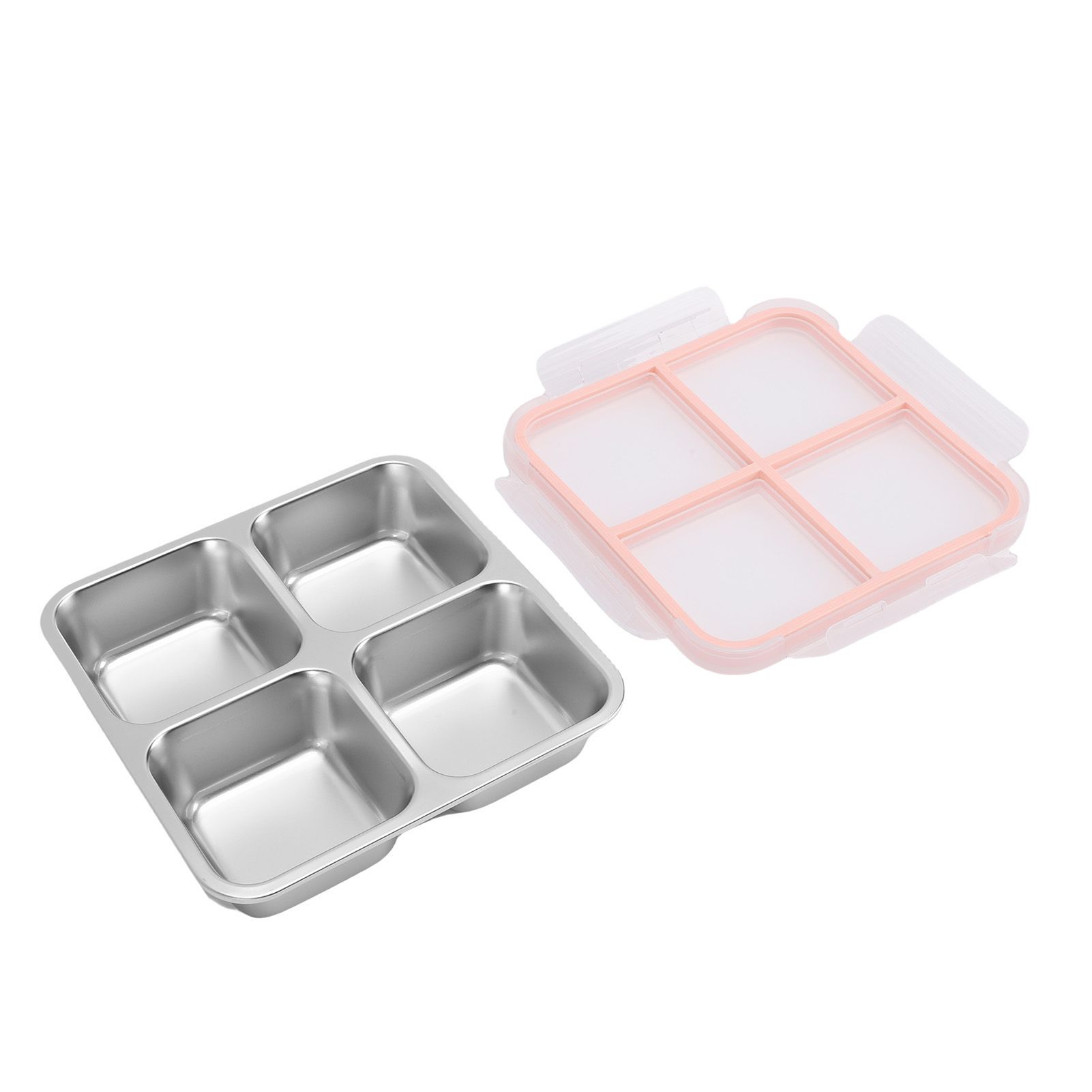 304 Stainless Steel Lunch Box 4 Compartment Divided Food Storage Container view 12