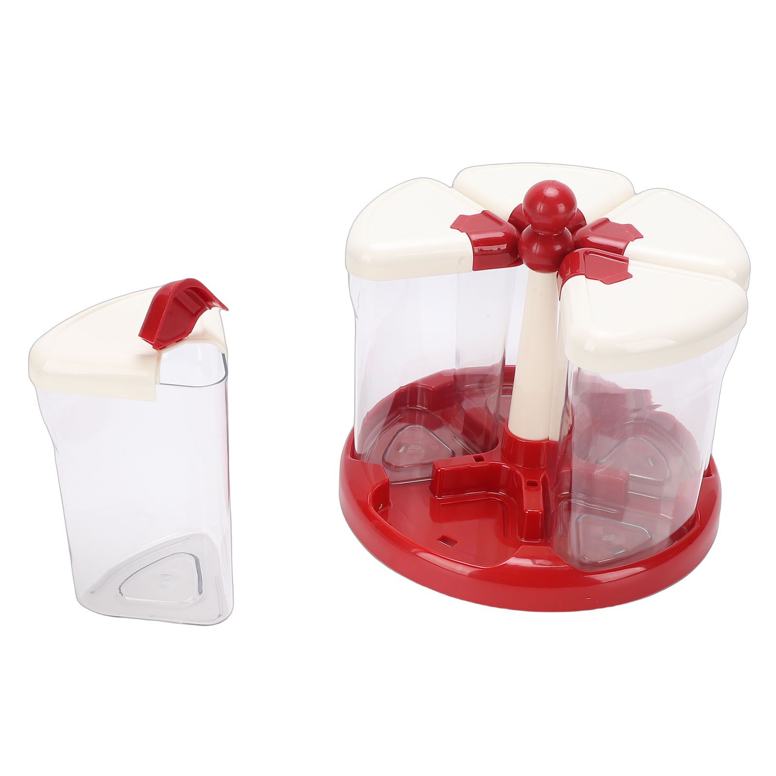 Rice Dispenser 5 Grid Food Grade PP PET Airtight 360° Rotating Grain Storage view 12