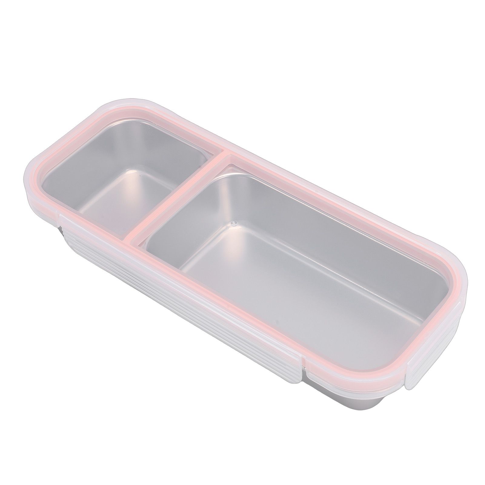 Portable Snack Container 304 Stainless Steel Sealed 2 Compartment Food Storage
