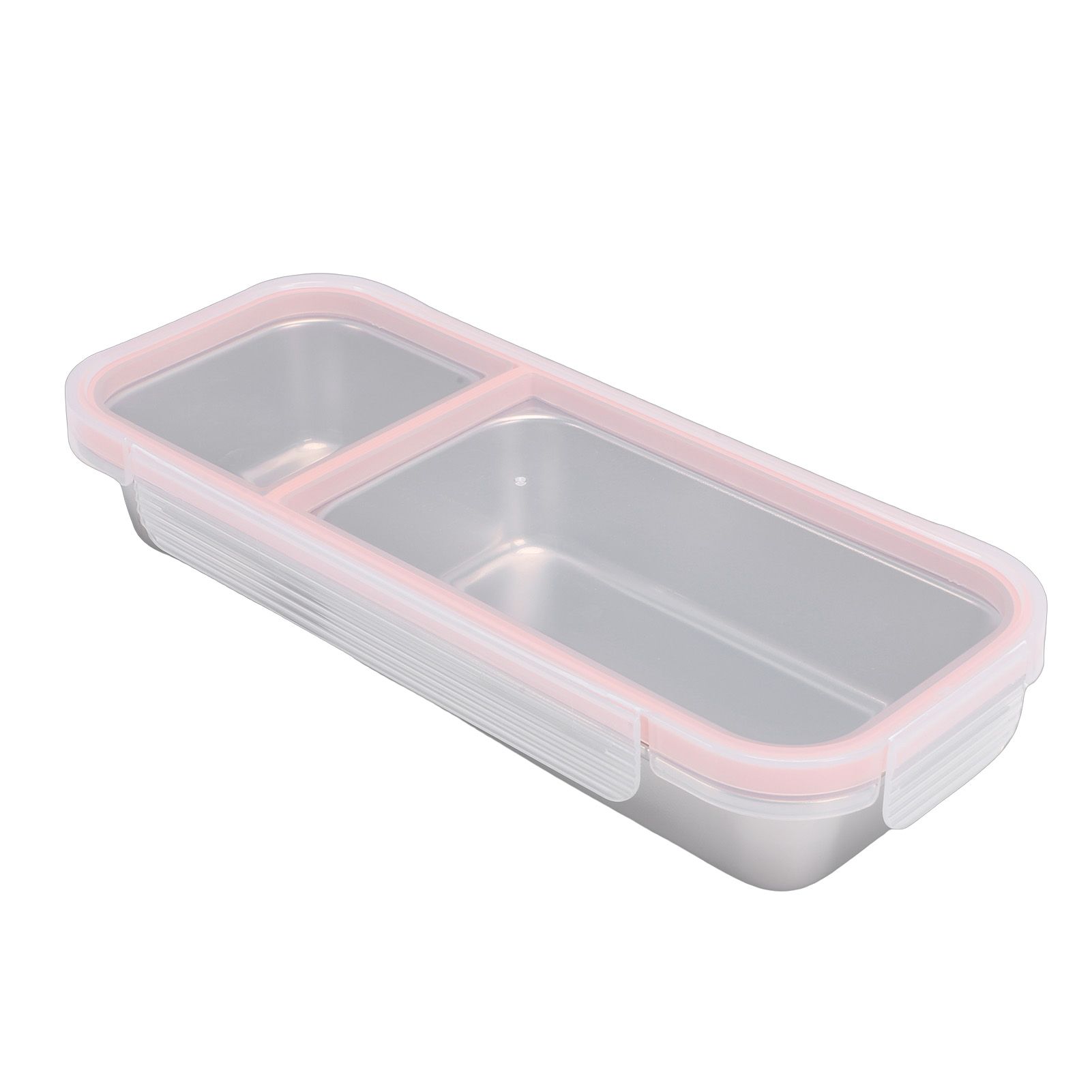Portable Snack Container 304 Stainless Steel Sealed 2 Compartment Food Storage view 4
