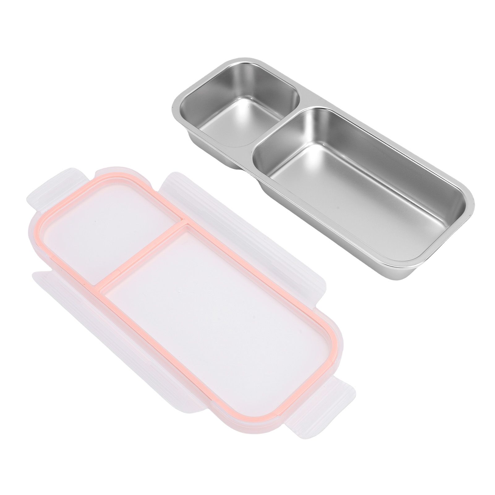 Portable Snack Container 304 Stainless Steel Sealed 2 Compartment Food Storage view 10