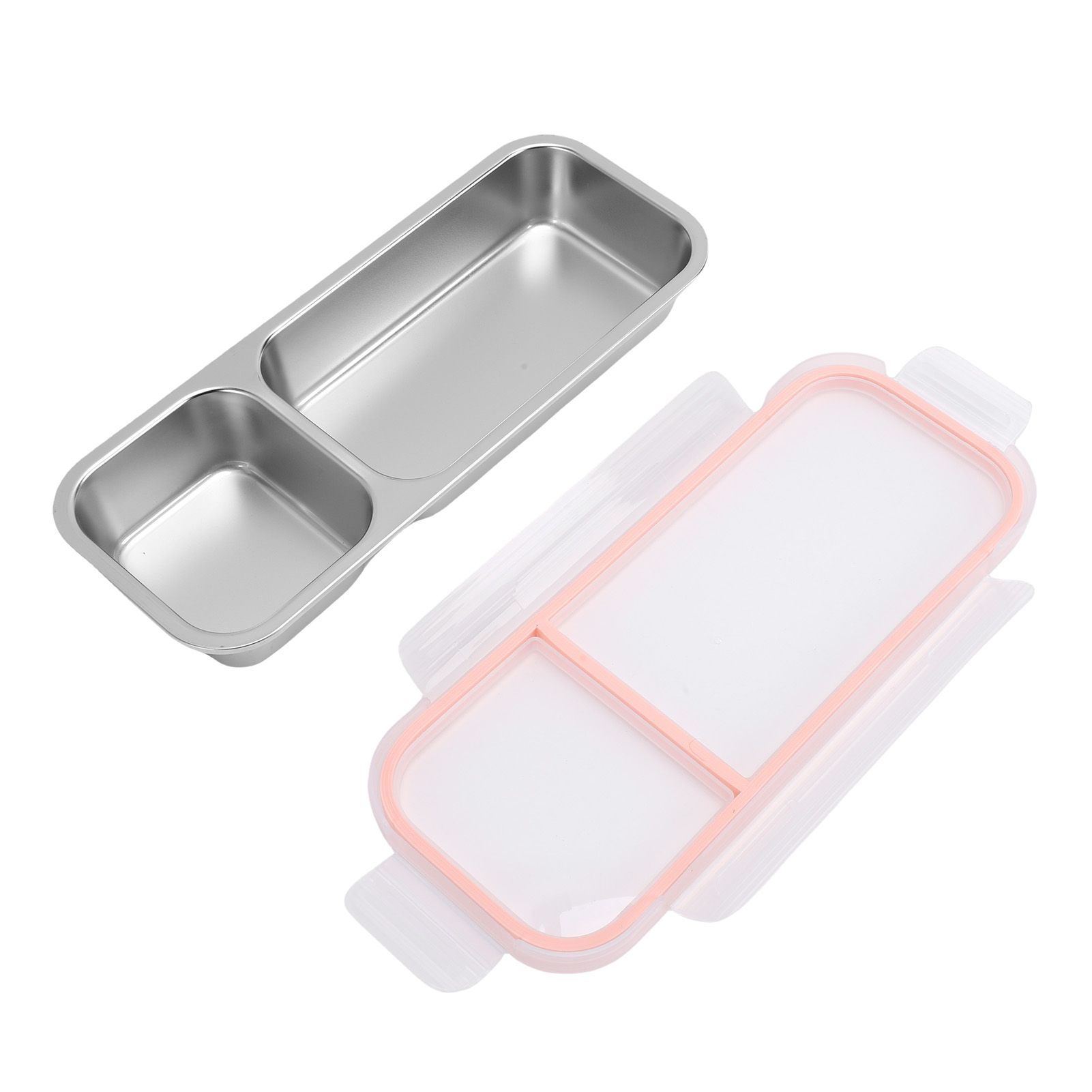 Portable Snack Container 304 Stainless Steel Sealed 2 Compartment Food Storage view 11