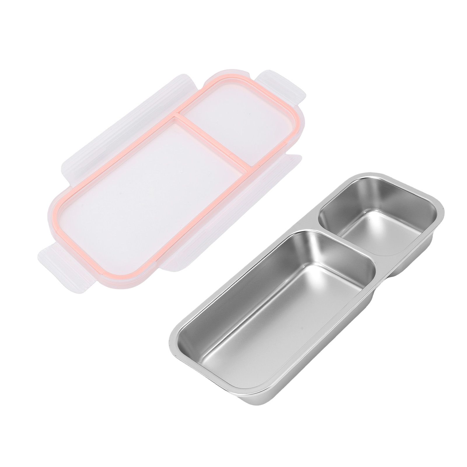 Portable Snack Container 304 Stainless Steel Sealed 2 Compartment Food Storage view 12