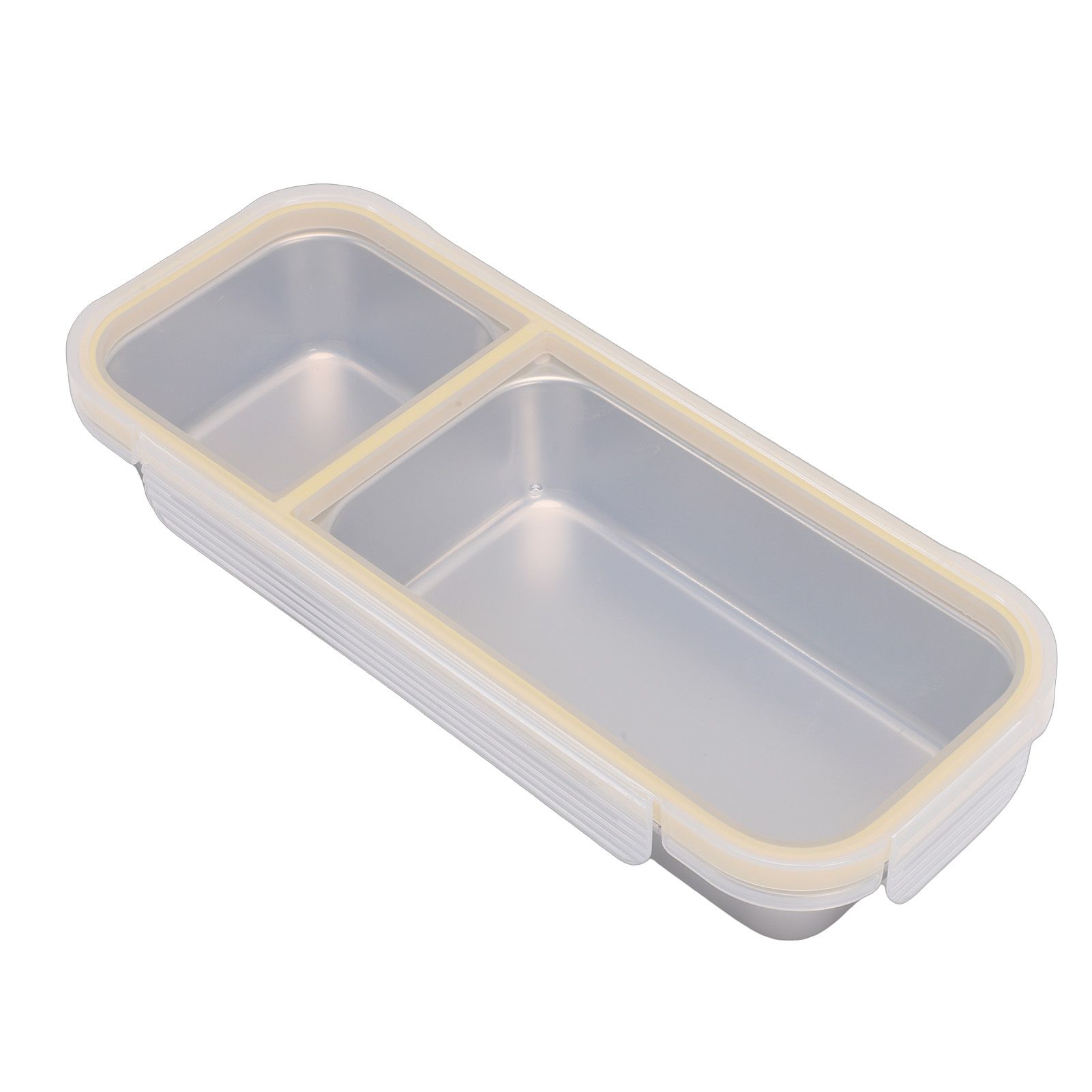 Portable Snack Container 304 Stainless Steel Sealed 2 Compartment Food Storage view 4