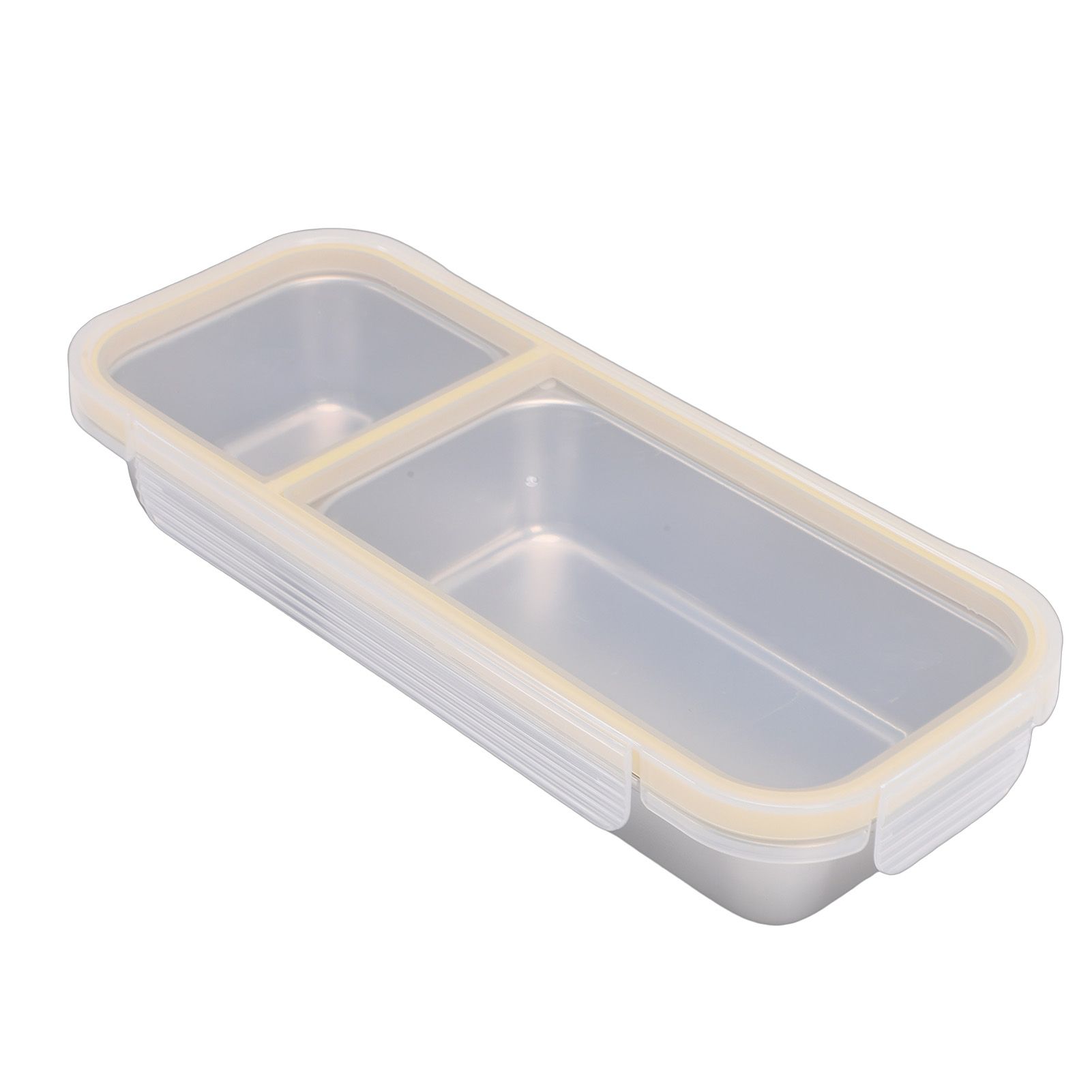 Portable Snack Container 304 Stainless Steel Sealed 2 Compartment Food Storage view 6