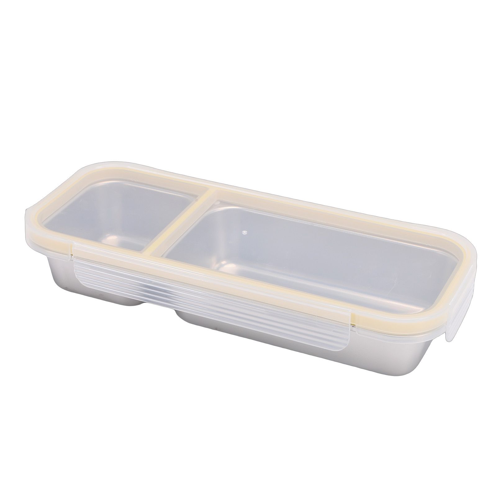 Portable Snack Container 304 Stainless Steel Sealed 2 Compartment Food Storage view 8