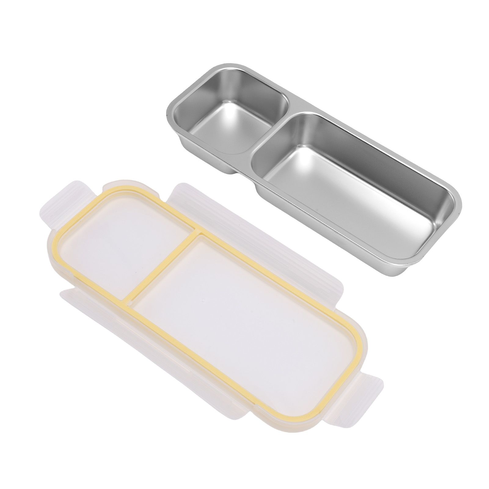 Portable Snack Container 304 Stainless Steel Sealed 2 Compartment Food Storage view 11