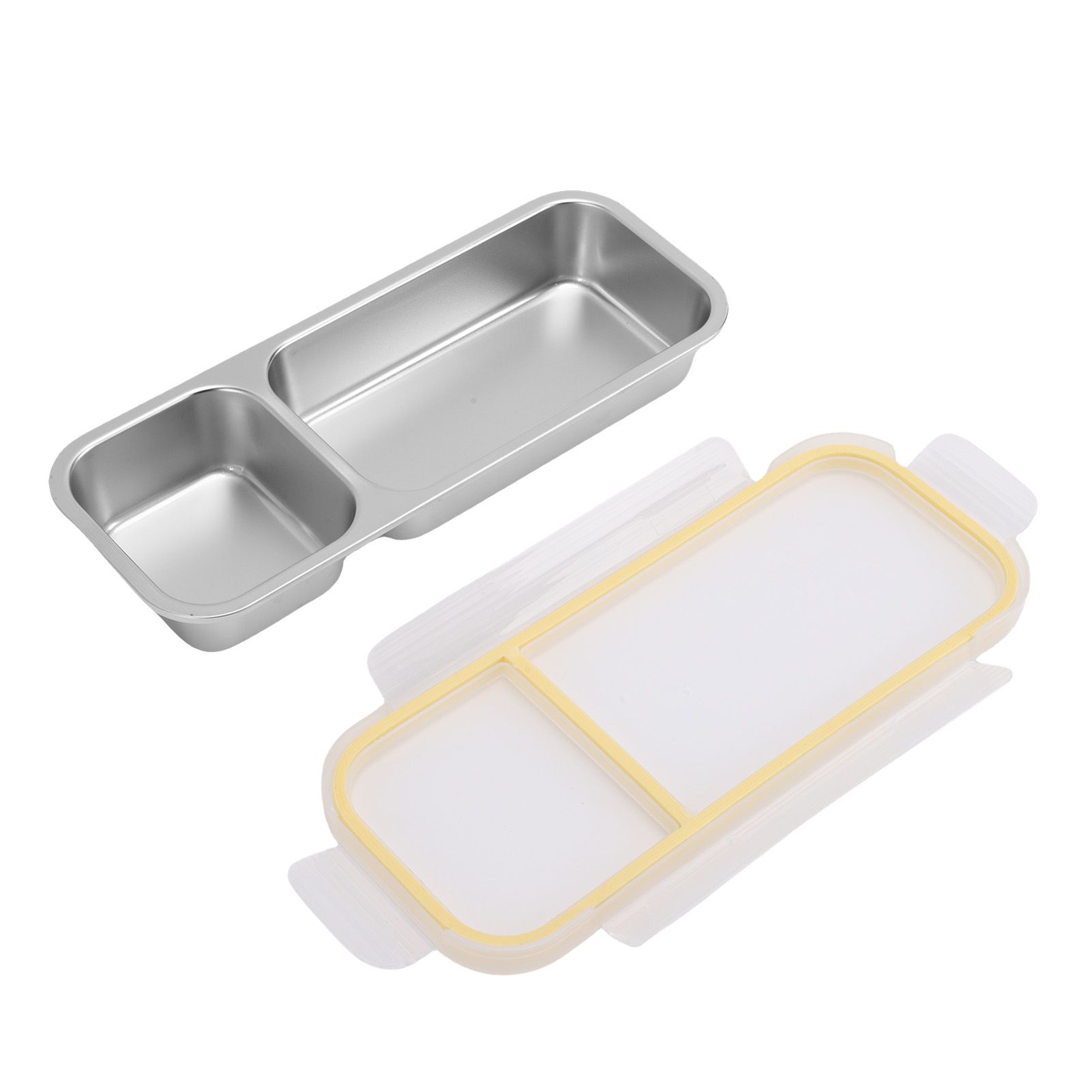Portable Snack Container 304 Stainless Steel Sealed 2 Compartment Food Storage view 12